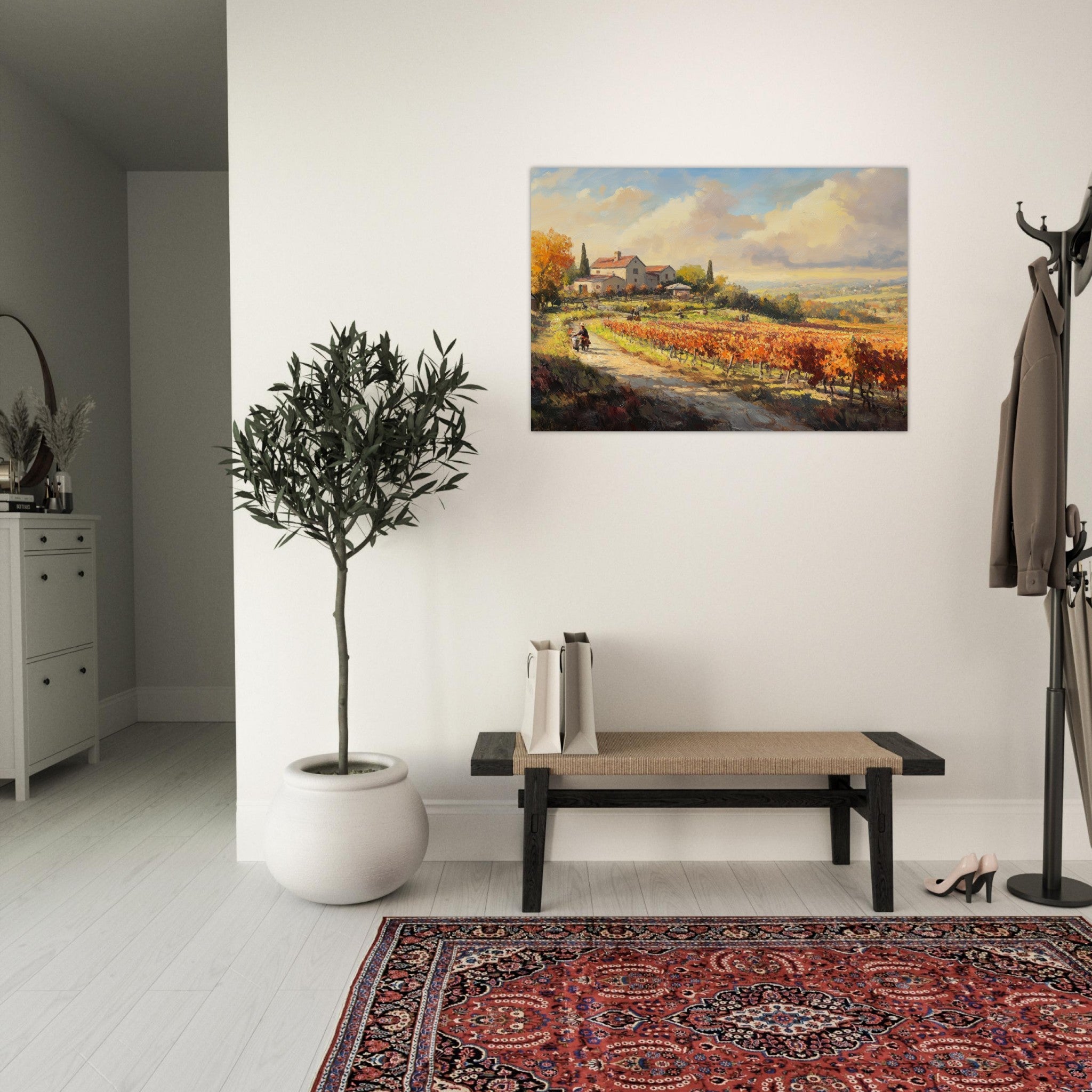 Aluminum Print Landscape - Autumn Vineyard Harvest A picturesque vineyards 4 - Shop Ai Art WebShop - Digital Art online Store
