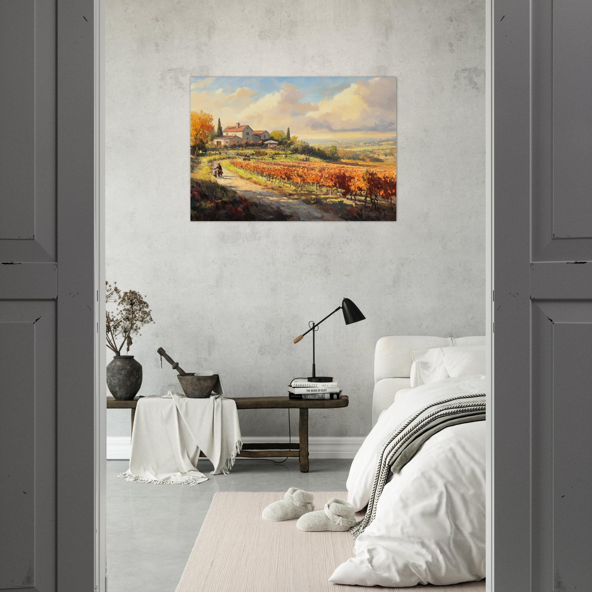 Aluminum Print Landscape - Autumn Vineyard Harvest A picturesque vineyards 4 - Shop Ai Art WebShop - Digital Art online Store