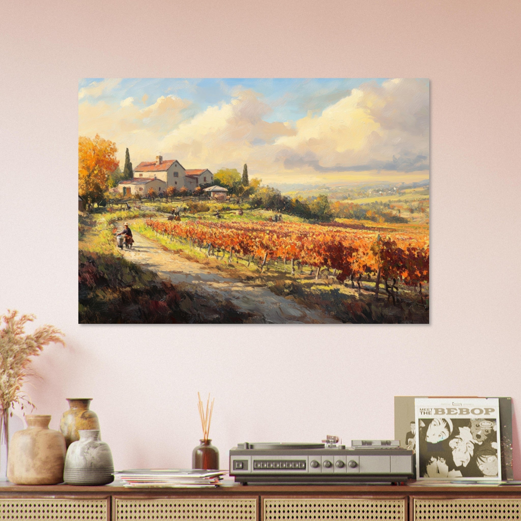 Aluminum Print Landscape - Autumn Vineyard Harvest A picturesque vineyards 4 - Shop Ai Art WebShop - Digital Art online Store