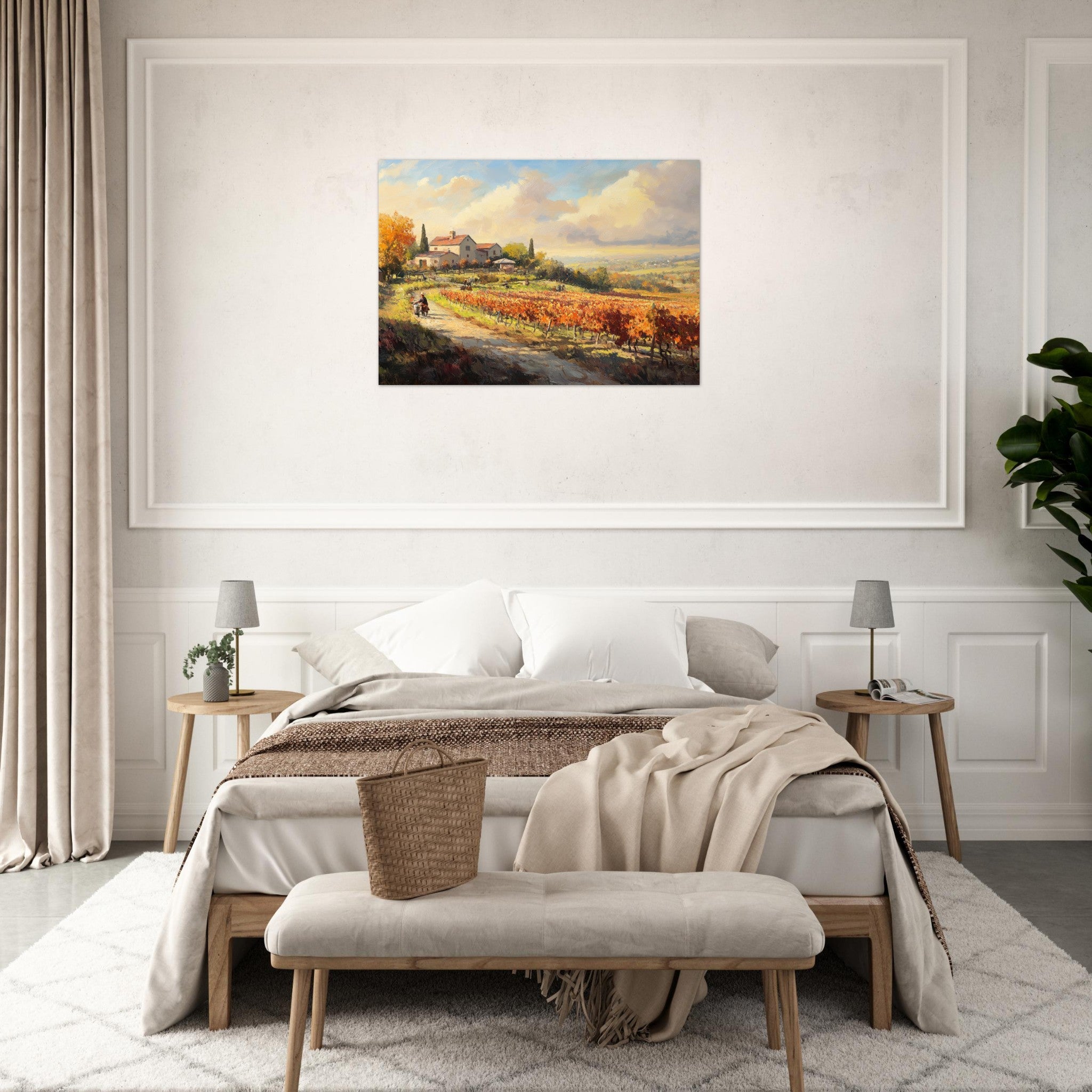 Aluminum Print Landscape - Autumn Vineyard Harvest A picturesque vineyards 4 - Shop Ai Art WebShop - Digital Art online Store