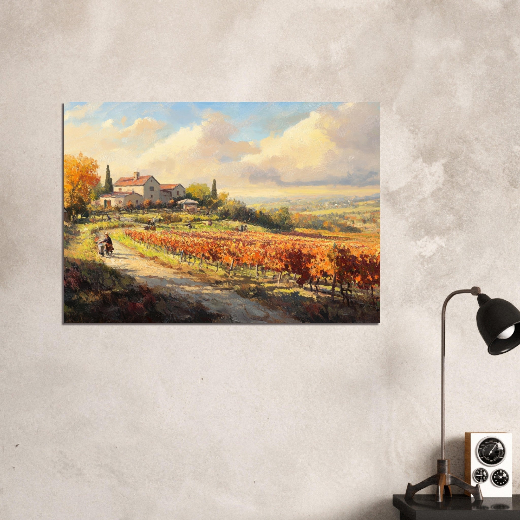 Aluminum Print Landscape - Autumn Vineyard Harvest A picturesque vineyards 4 - Shop Ai Art WebShop - Digital Art online Store
