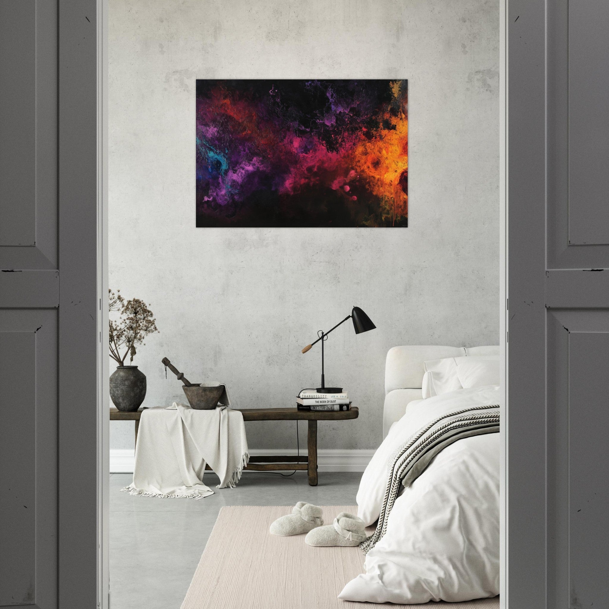 Aluminum Print Landscape - Chromatic Abyss A dark infinite void punctured 2 - Shop Ai Art WebShop - Digital Art online Store