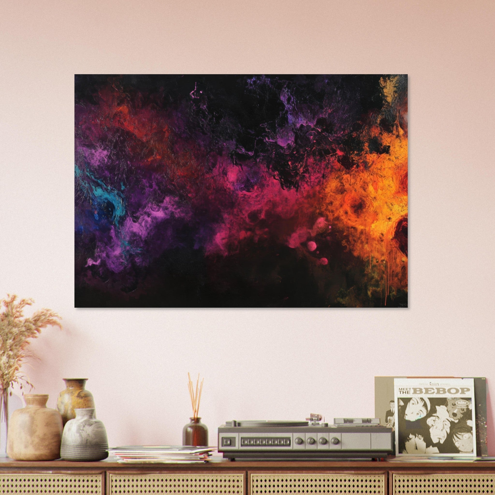 Aluminum Print Landscape - Chromatic Abyss A dark infinite void punctured 2 - Shop Ai Art WebShop - Digital Art online Store
