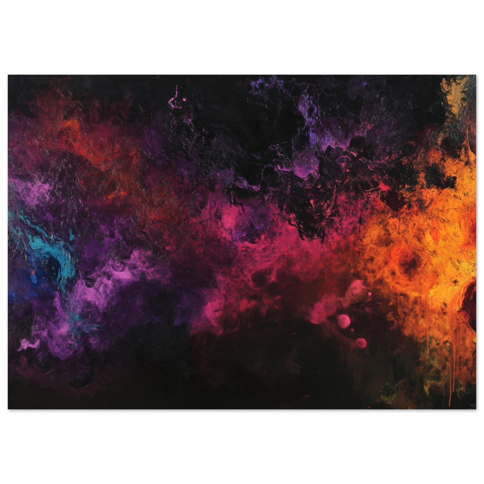 Aluminum Print Landscape - Chromatic Abyss A dark infinite void punctured 2 - Shop Ai Art WebShop - Digital Art online Store