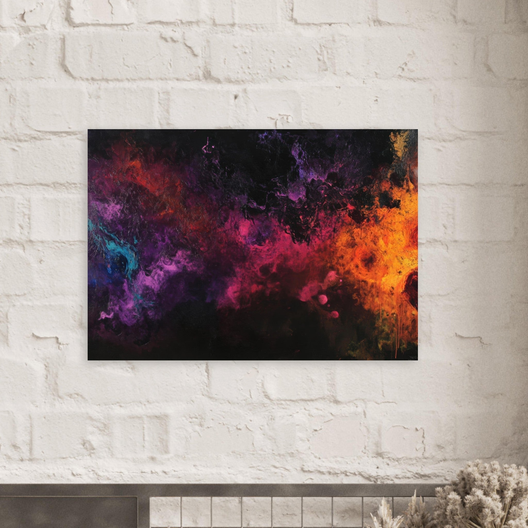 Aluminum Print Landscape - Chromatic Abyss A dark infinite void punctured 2 - Shop Ai Art WebShop - Digital Art online Store