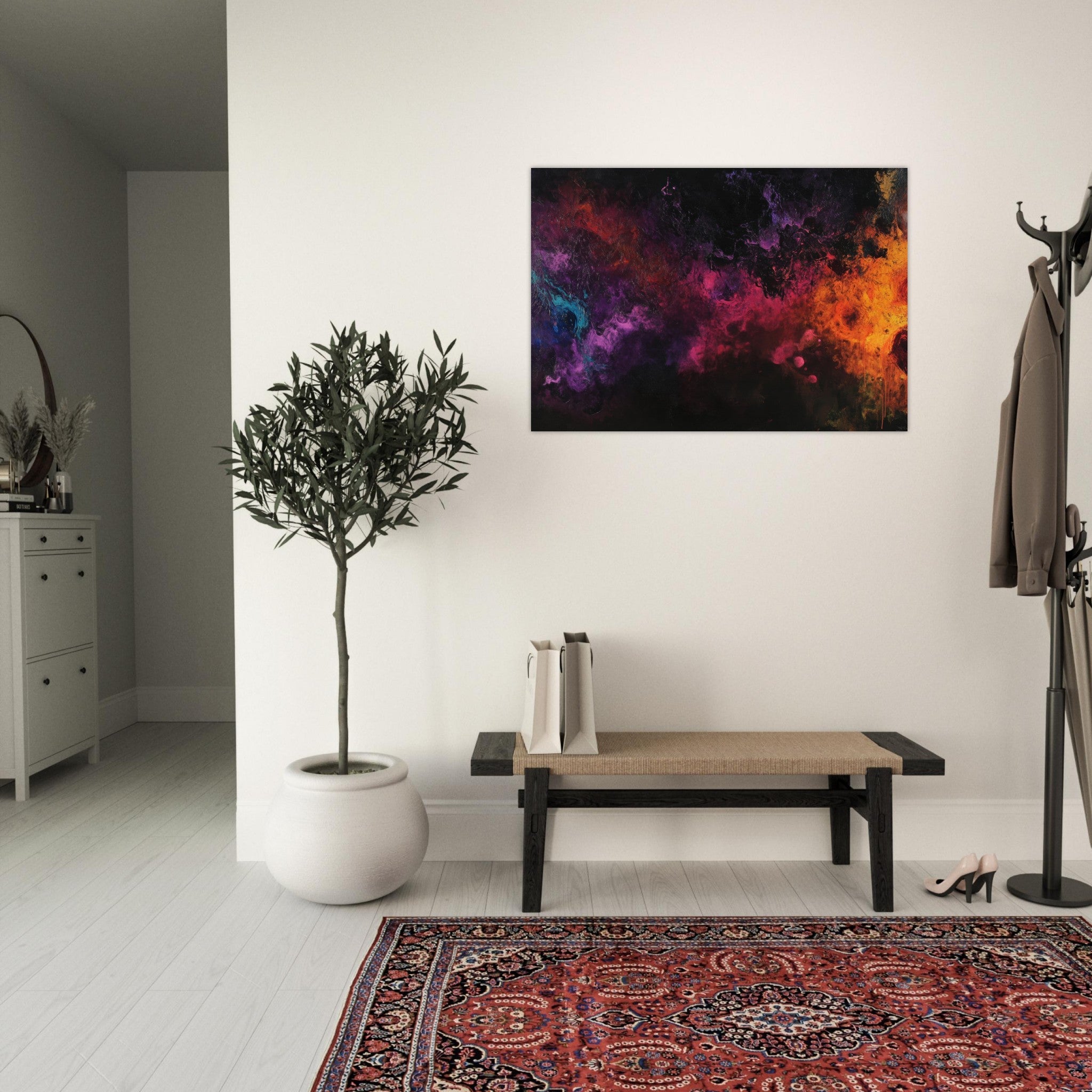Aluminum Print Landscape - Chromatic Abyss A dark infinite void punctured 2 - Shop Ai Art WebShop - Digital Art online Store