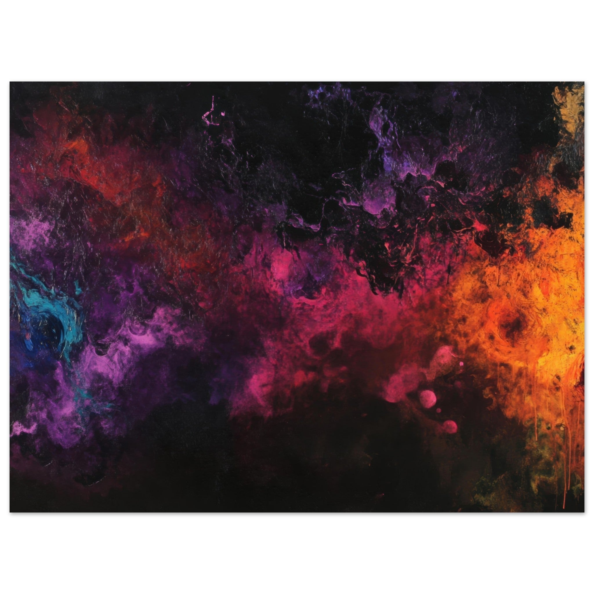 Aluminum Print Landscape - Chromatic Abyss A dark infinite void punctured 2 - Shop Ai Art WebShop - Digital Art online Store