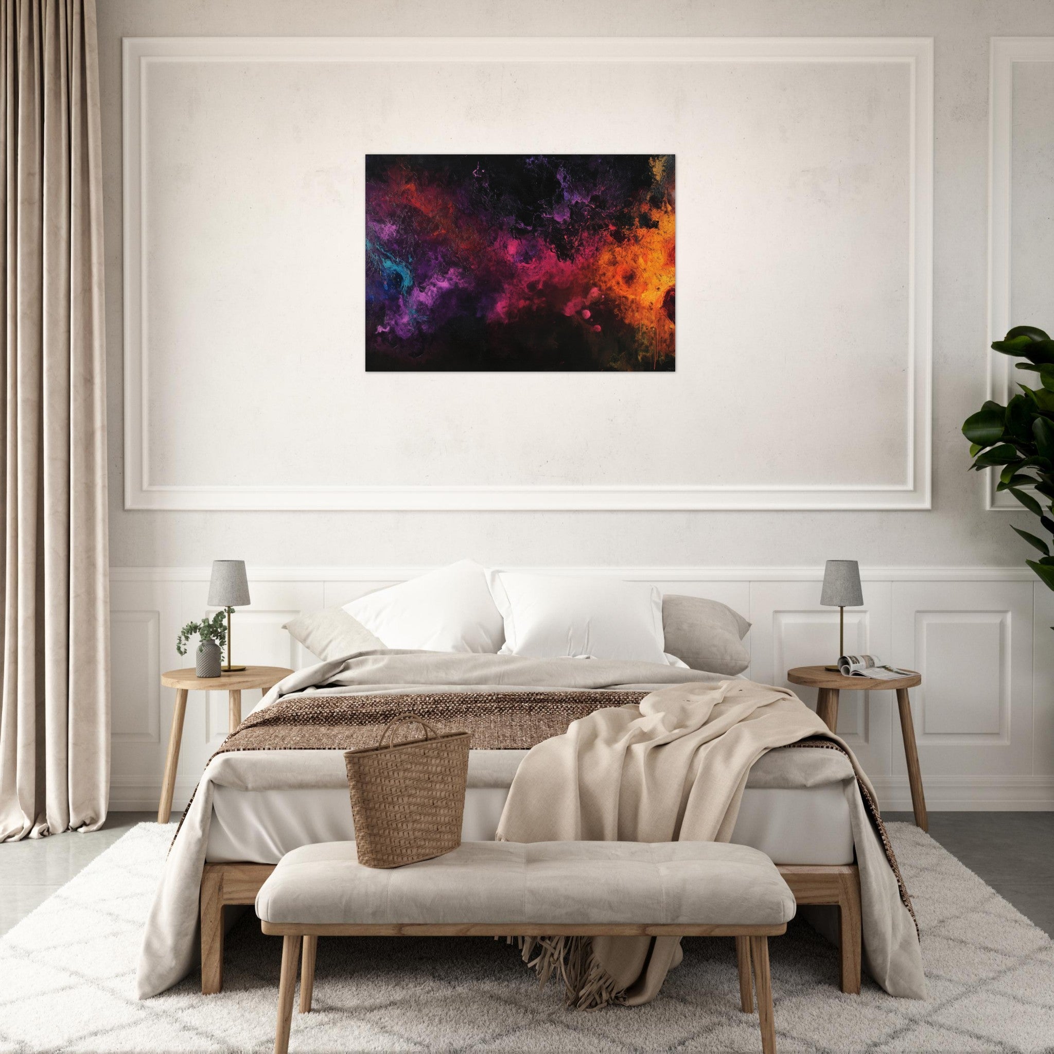 Aluminum Print Landscape - Chromatic Abyss A dark infinite void punctured 2 - Shop Ai Art WebShop - Digital Art online Store