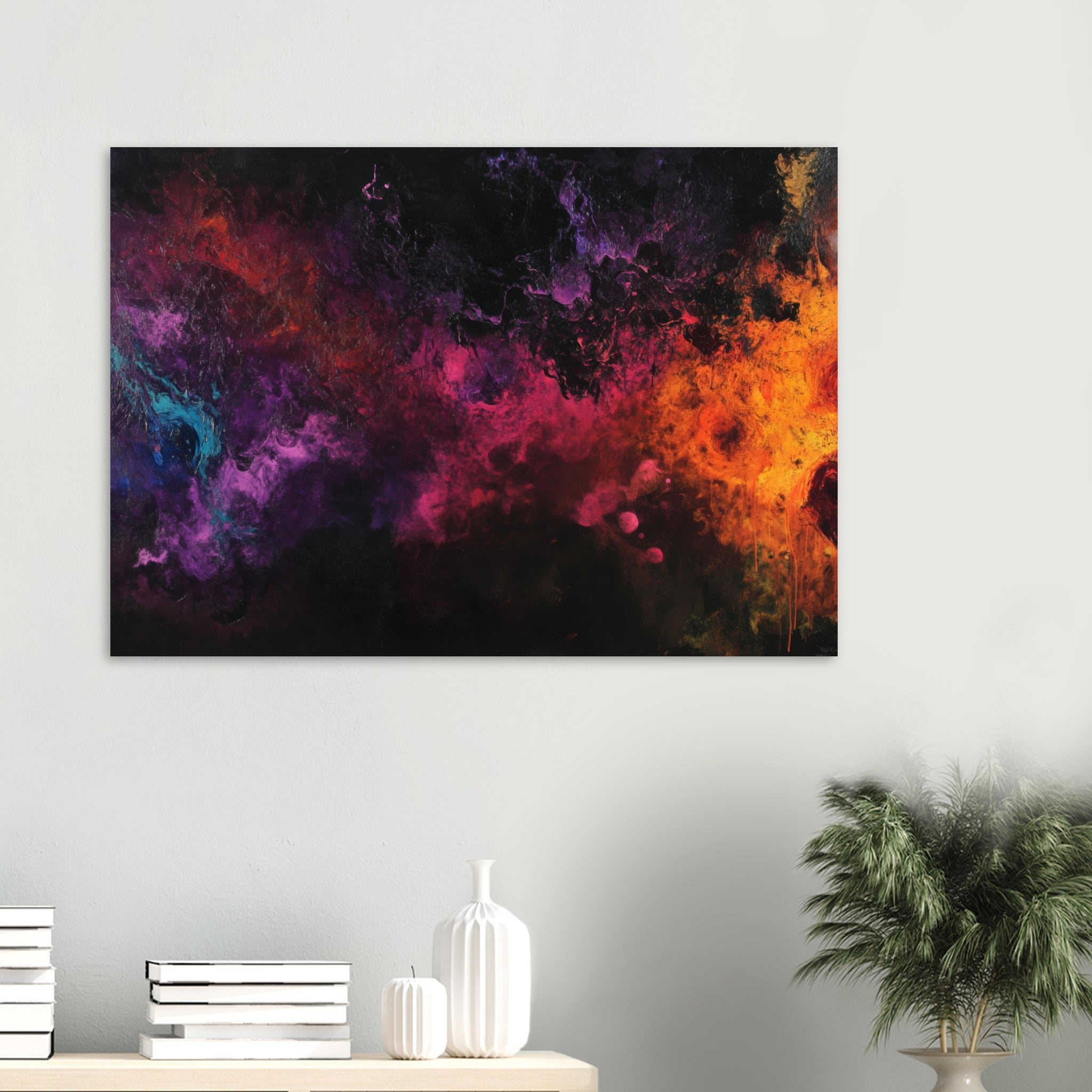 Aluminum Print Landscape - Chromatic Abyss A dark infinite void punctured 2 - Shop Ai Art WebShop - Digital Art online Store