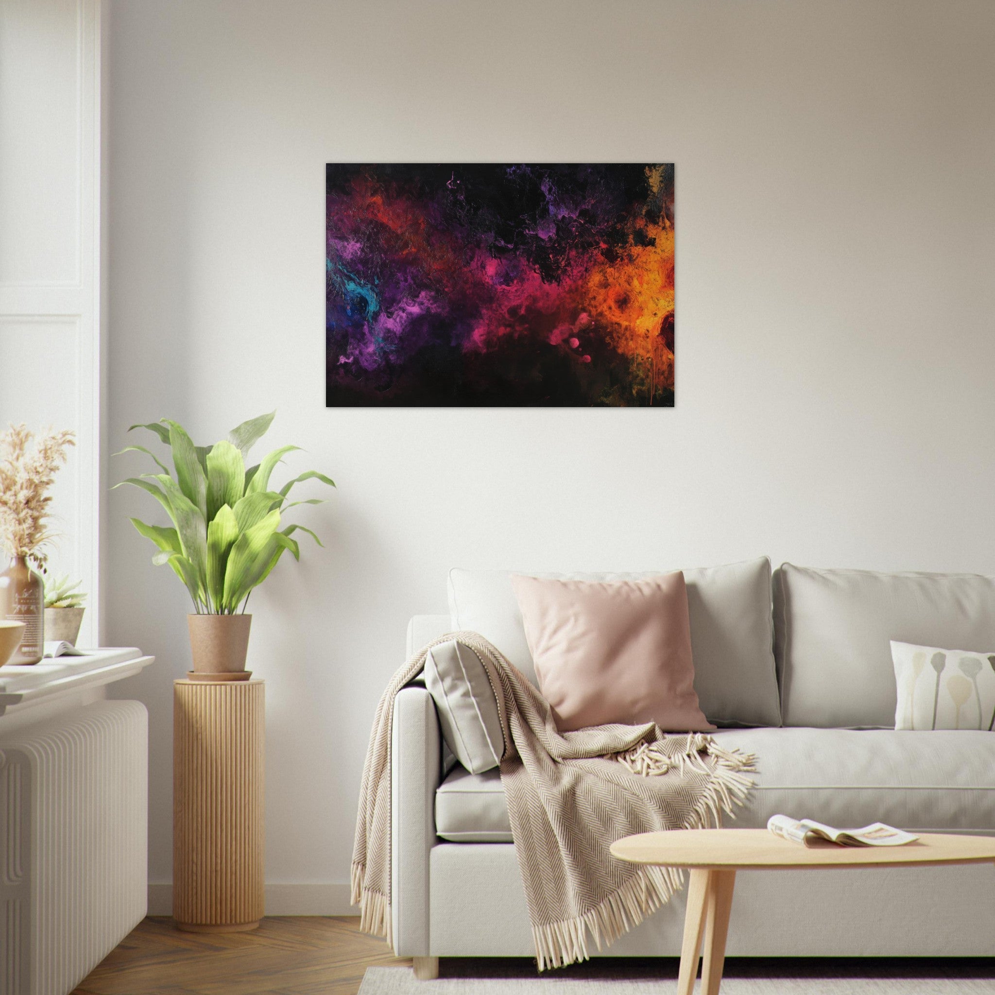 Aluminum Print Landscape - Chromatic Abyss A dark infinite void punctured 2 - Shop Ai Art WebShop - Digital Art online Store