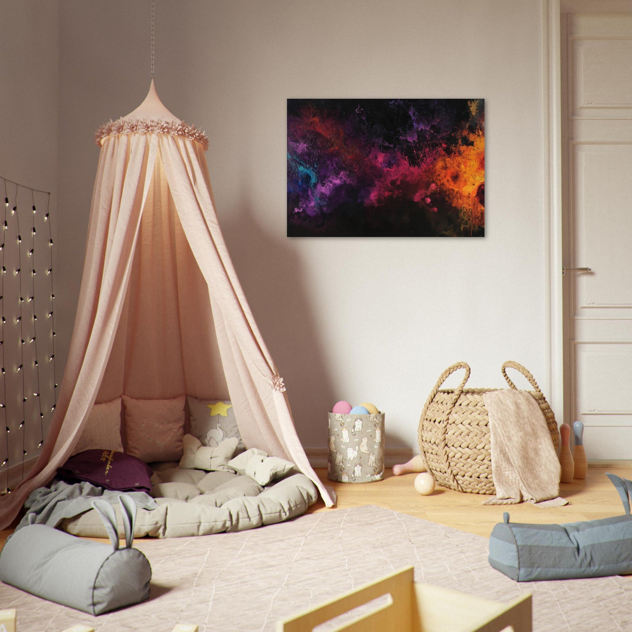 Aluminum Print Landscape - Chromatic Abyss A dark infinite void punctured 2 - Shop Ai Art WebShop - Digital Art online Store