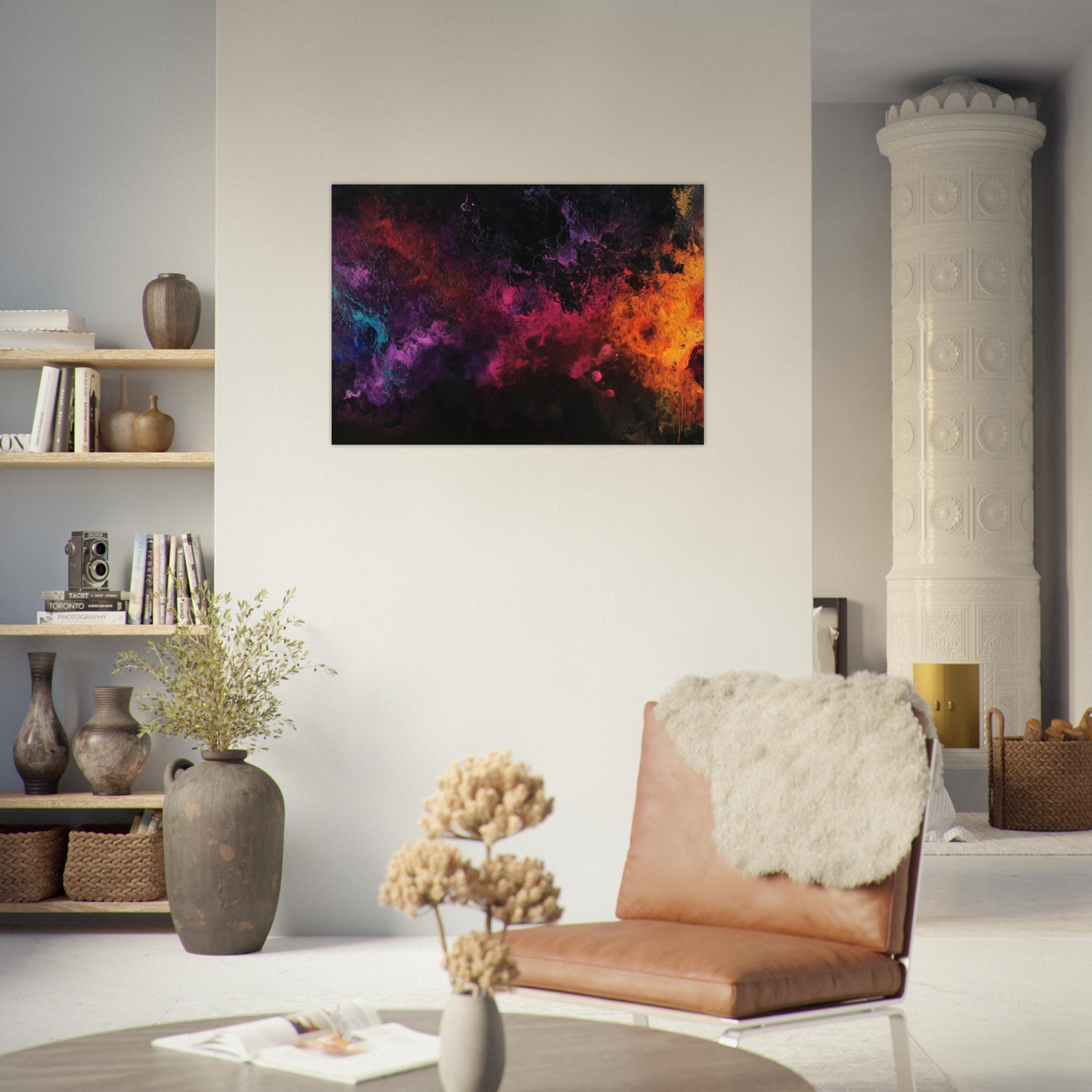 Aluminum Print Landscape - Chromatic Abyss A dark infinite void punctured 2 - Shop Ai Art WebShop - Digital Art online Store