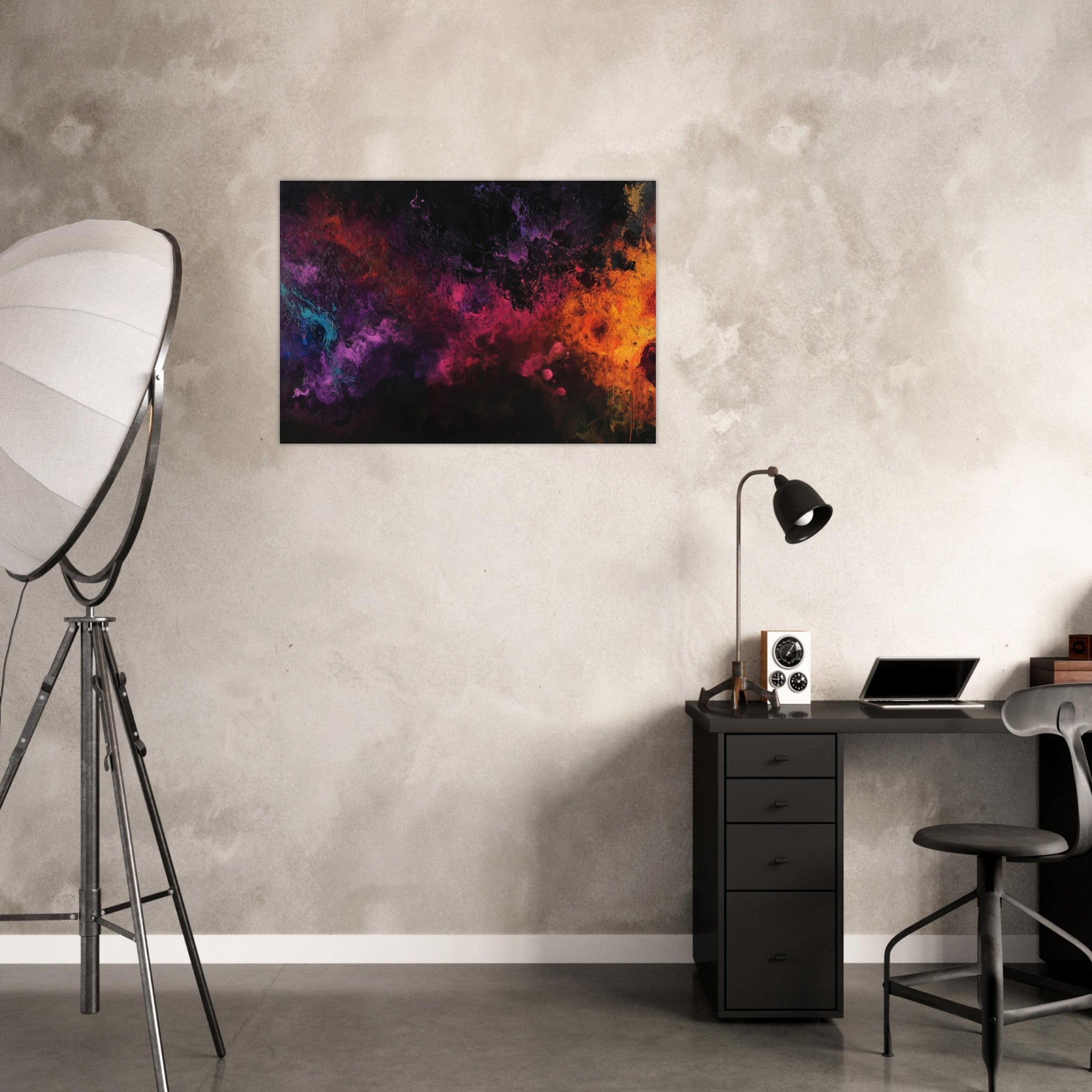Aluminum Print Landscape - Chromatic Abyss A dark infinite void punctured 2 - Shop Ai Art WebShop - Digital Art online Store