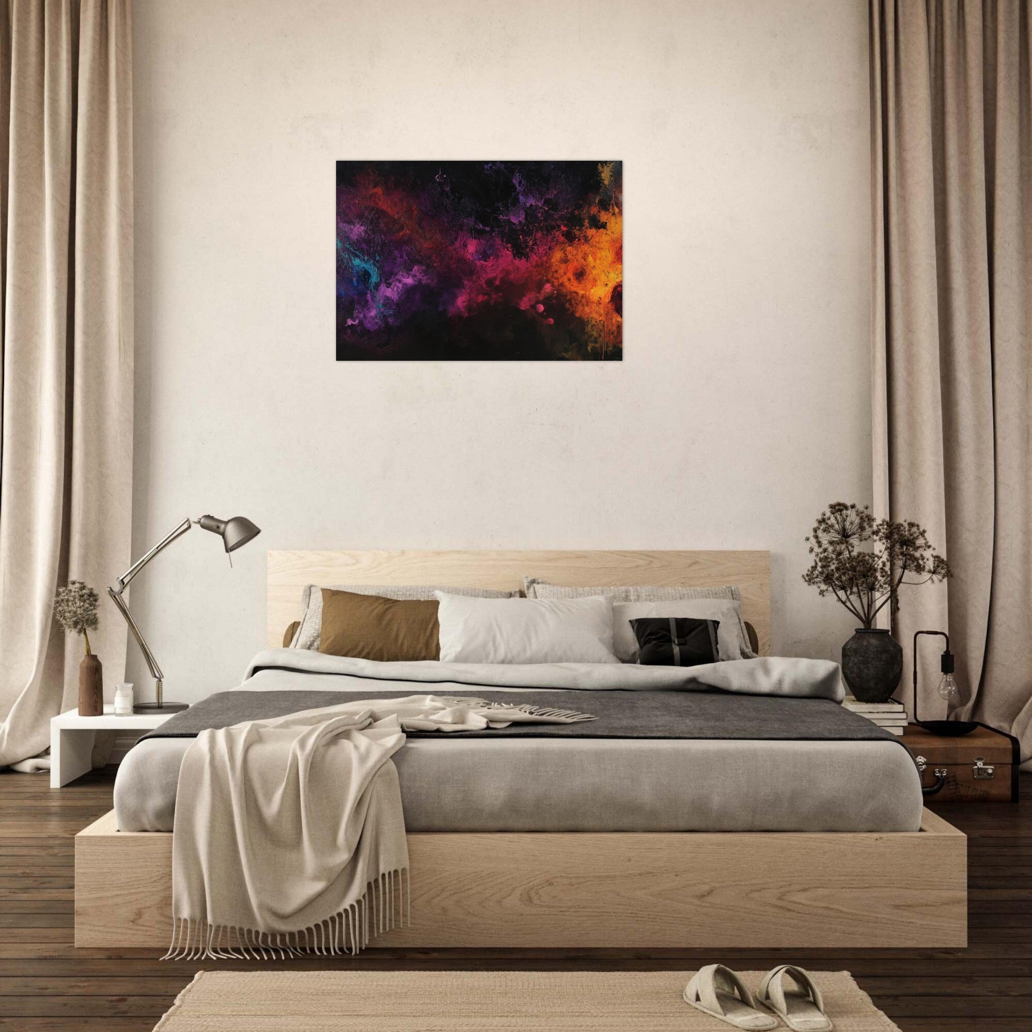 Aluminum Print Landscape - Chromatic Abyss A dark infinite void punctured 2 - Shop Ai Art WebShop - Digital Art online Store