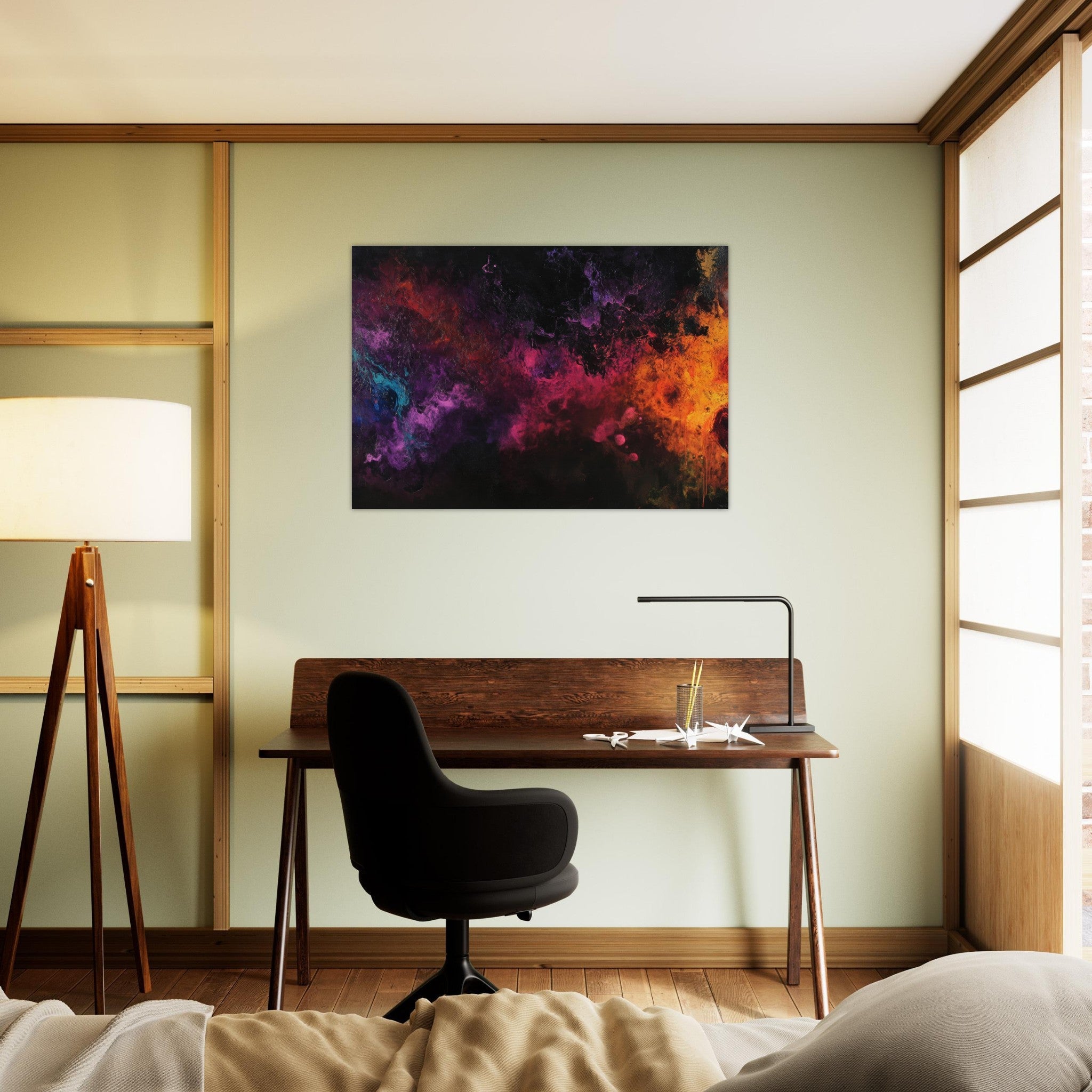 Aluminum Print Landscape - Chromatic Abyss A dark infinite void punctured 2 - Shop Ai Art WebShop - Digital Art online Store