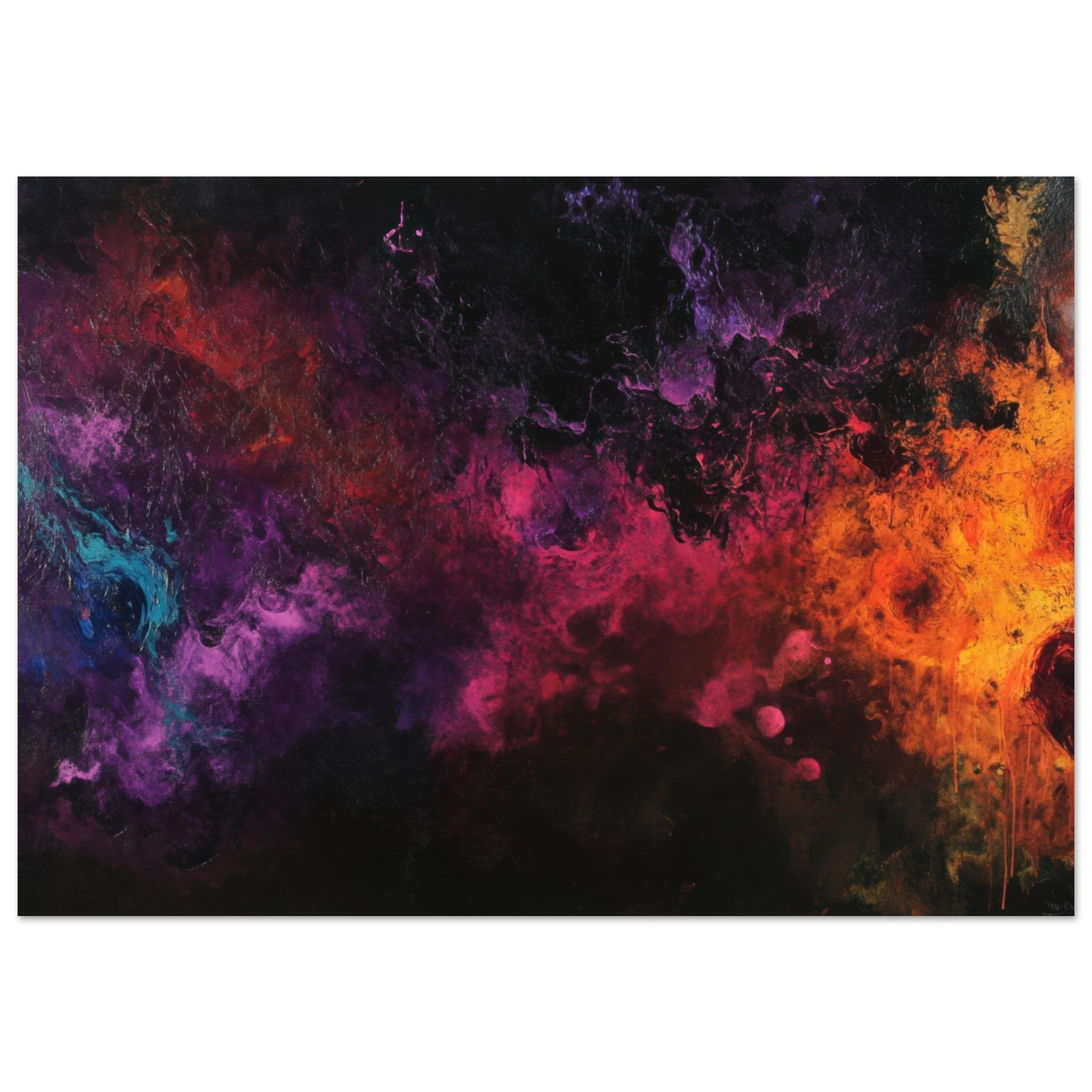 Aluminum Print Landscape - Chromatic Abyss A dark infinite void punctured 2 - Shop Ai Art WebShop - Digital Art online Store
