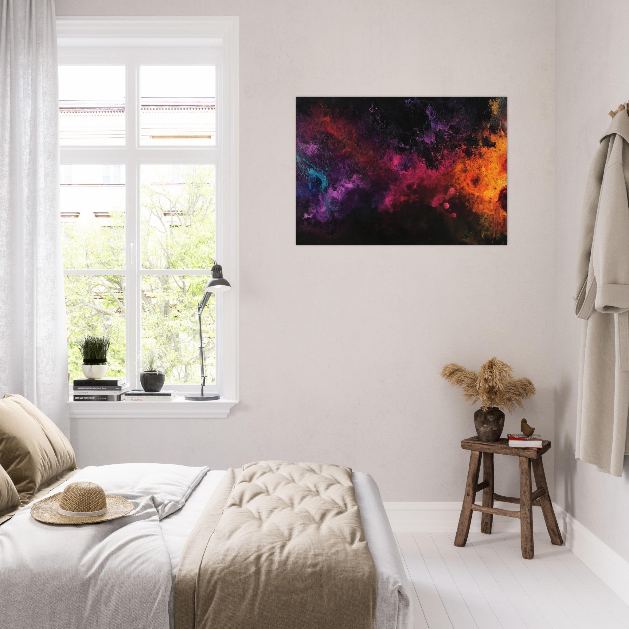 Aluminum Print Landscape - Chromatic Abyss A dark infinite void punctured 2 - Shop Ai Art WebShop - Digital Art online Store