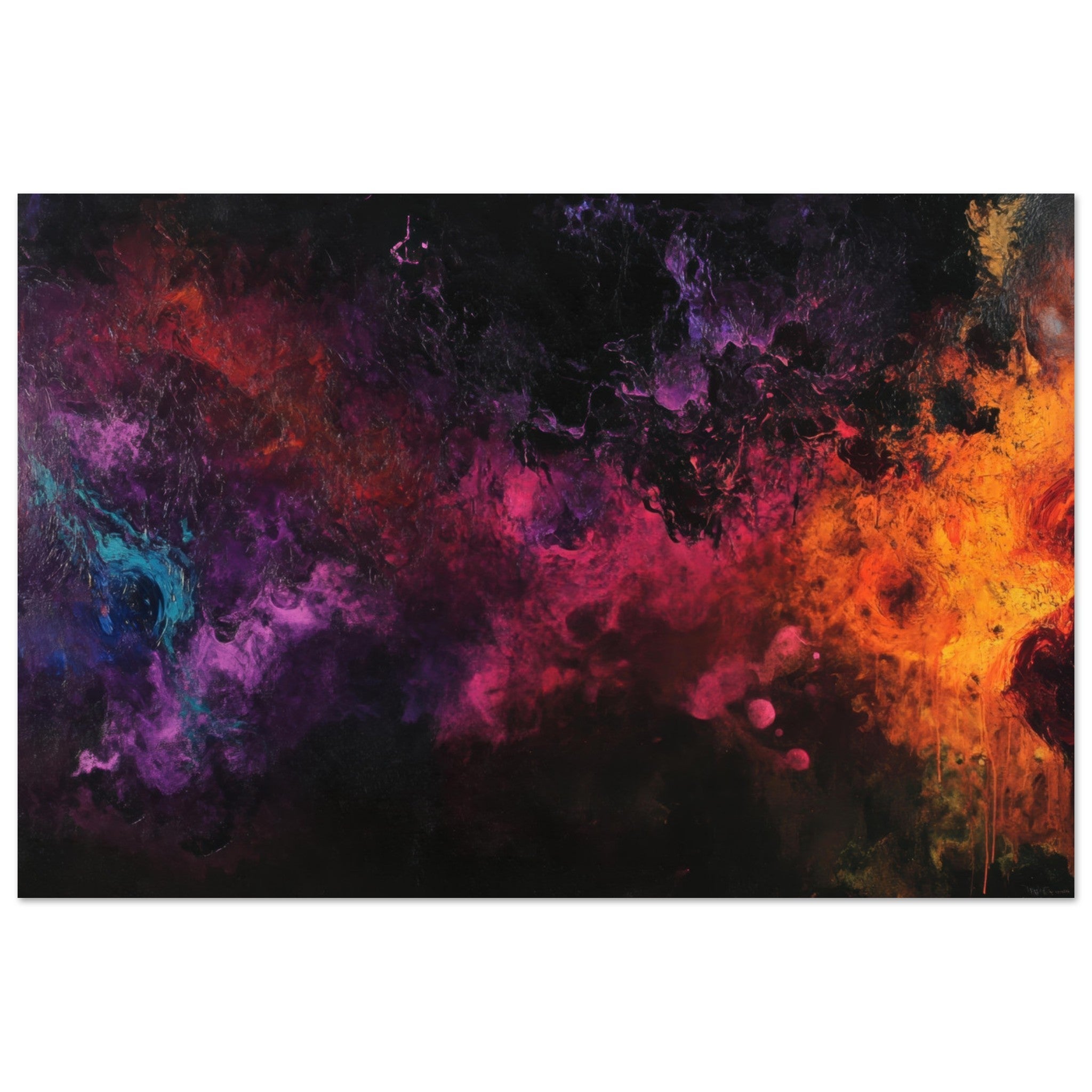 Aluminum Print Landscape - Chromatic Abyss A dark infinite void punctured 2 - Shop Ai Art WebShop - Digital Art online Store