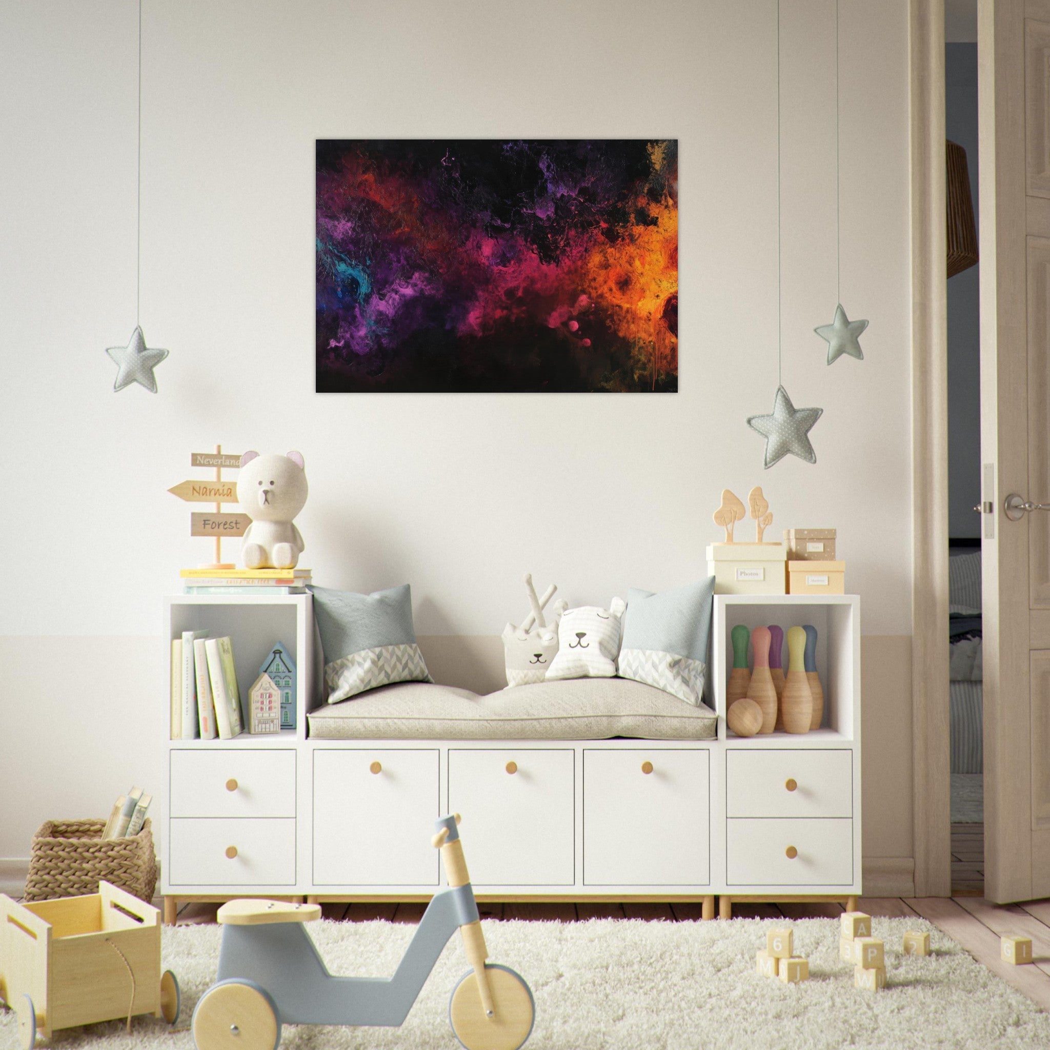 Aluminum Print Landscape - Chromatic Abyss A dark infinite void punctured 2 - Shop Ai Art WebShop - Digital Art online Store