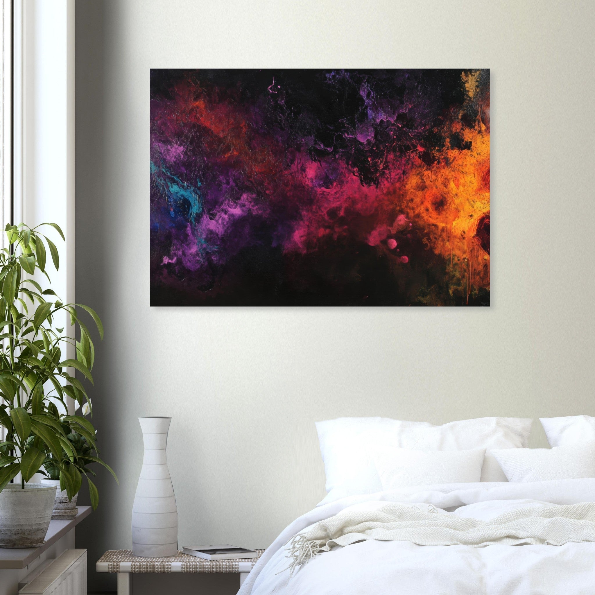 Aluminum Print Landscape - Chromatic Abyss A dark infinite void punctured 2 - Shop Ai Art WebShop - Digital Art online Store