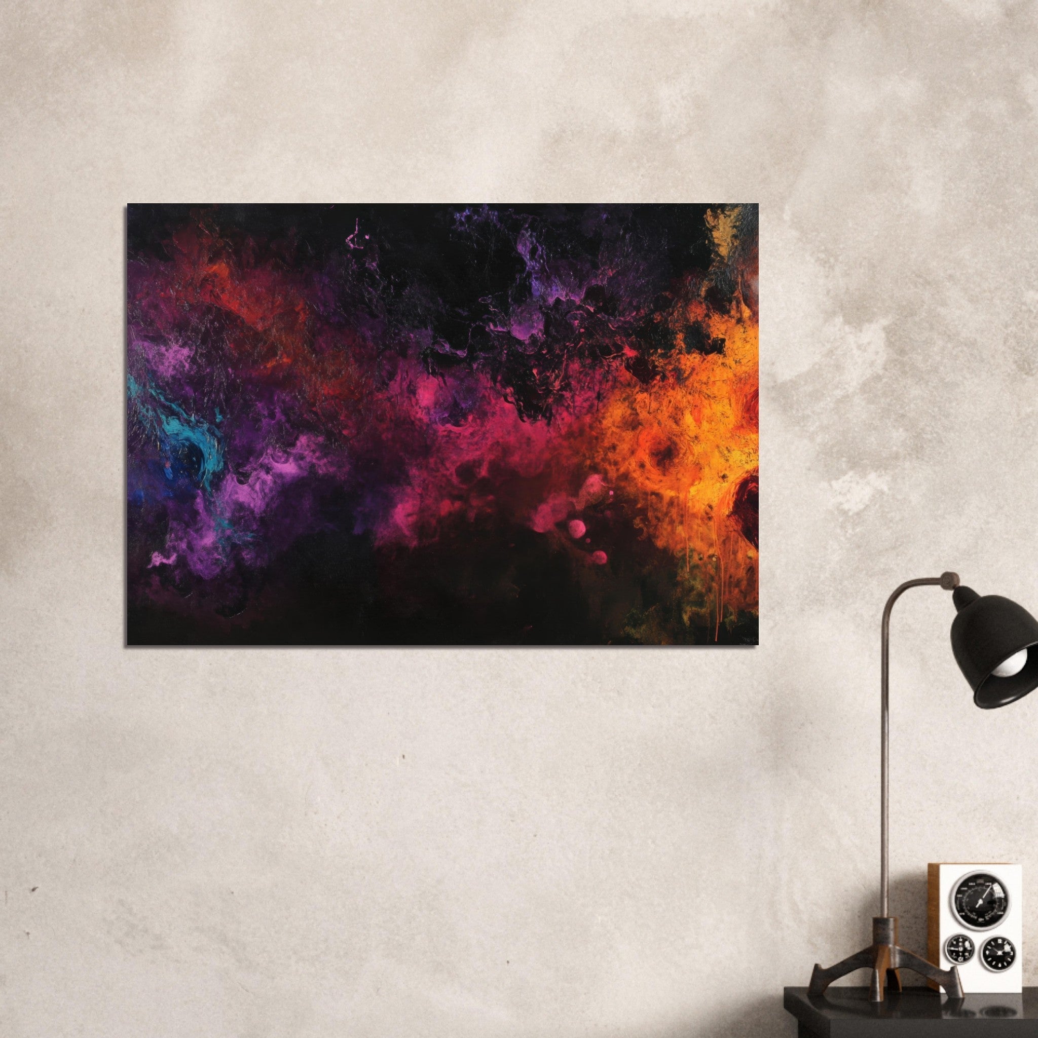 Aluminum Print Landscape - Chromatic Abyss A dark infinite void punctured 2 - Shop Ai Art WebShop - Digital Art online Store