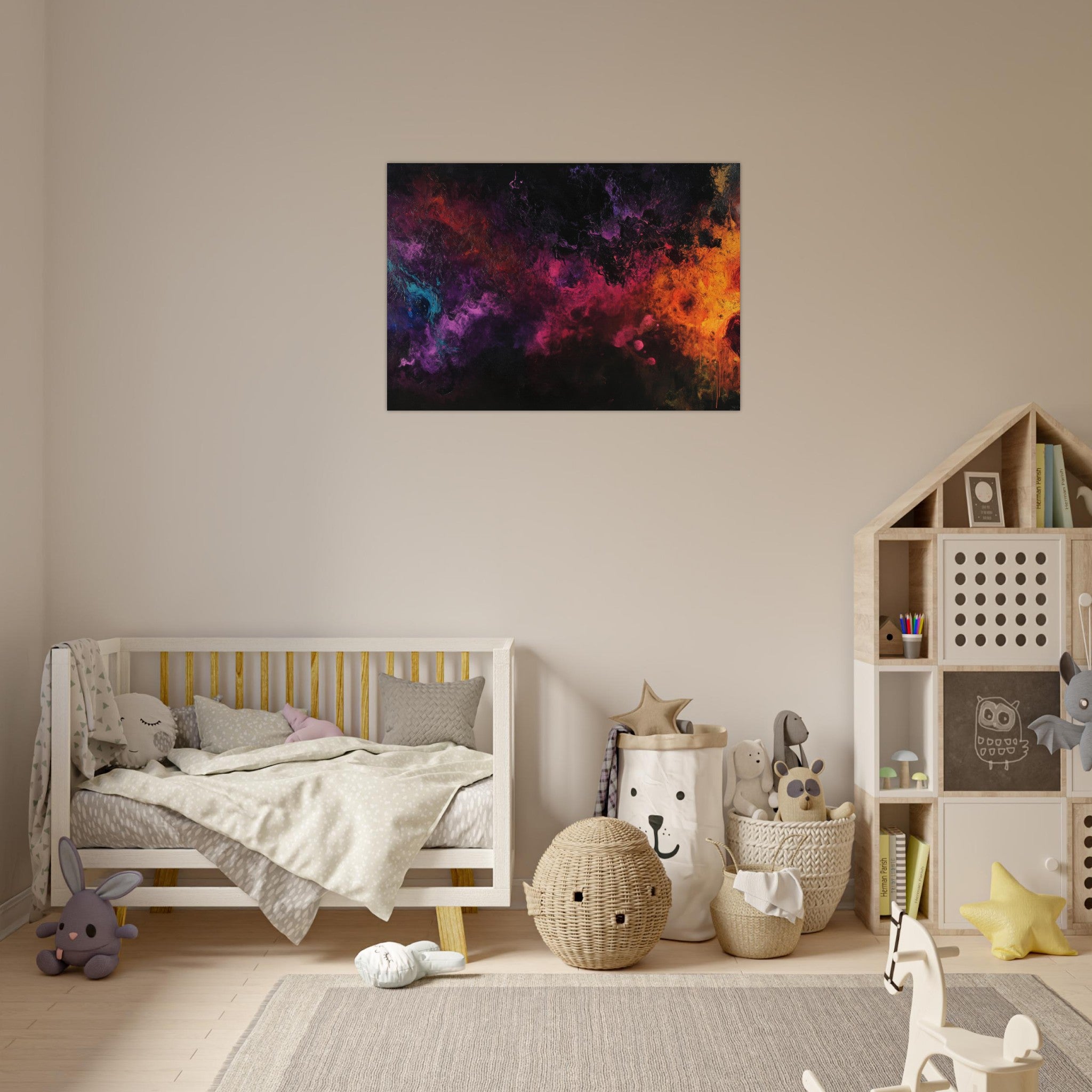Aluminum Print Landscape - Chromatic Abyss A dark infinite void punctured 2 - Shop Ai Art WebShop - Digital Art online Store
