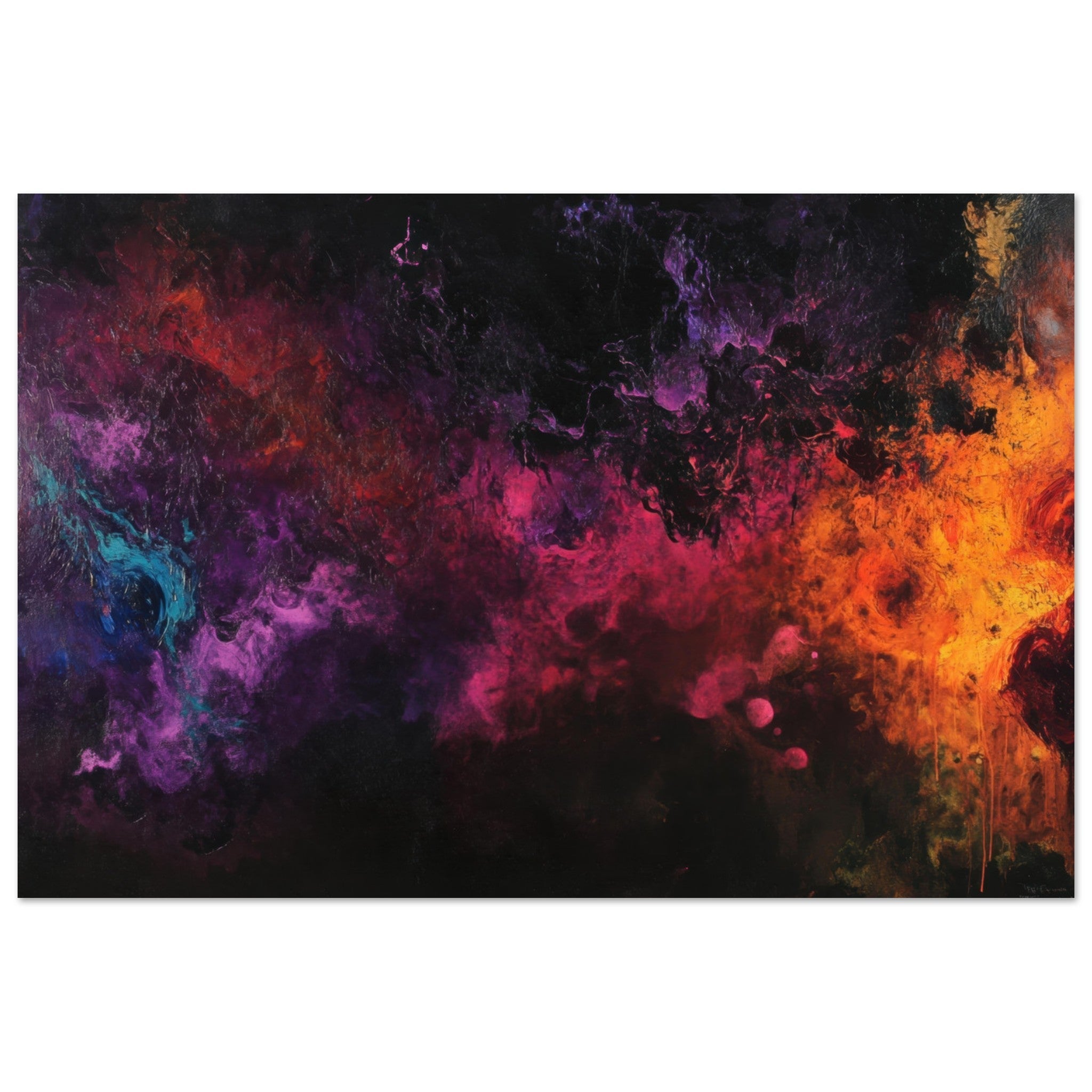 Aluminum Print Landscape - Chromatic Abyss A dark infinite void punctured 2 - Shop Ai Art WebShop - Digital Art online Store