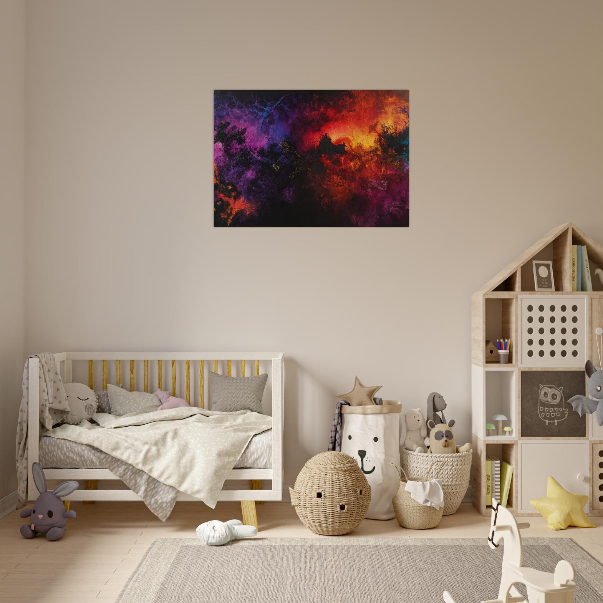 Aluminum Print Landscape - Chromatic Abyss A dark infinite void punctured 3 - Shop Ai Art WebShop - Digital Art online Store