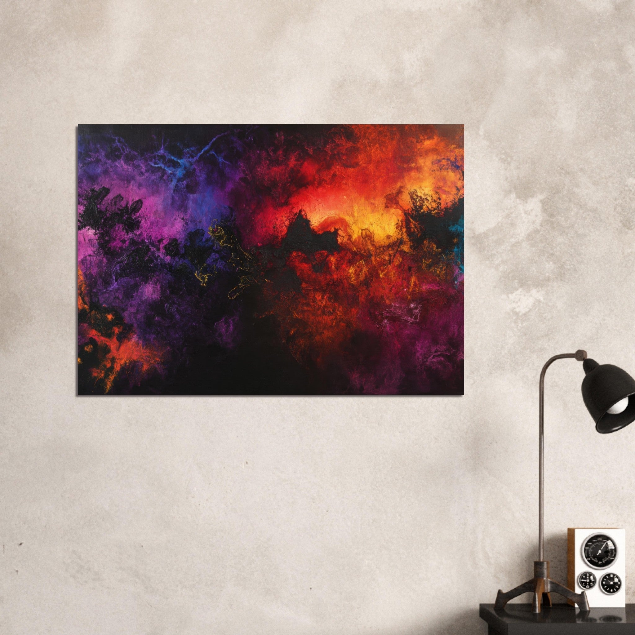 Aluminum Print Landscape - Chromatic Abyss A dark infinite void punctured 3 - Shop Ai Art WebShop - Digital Art online Store