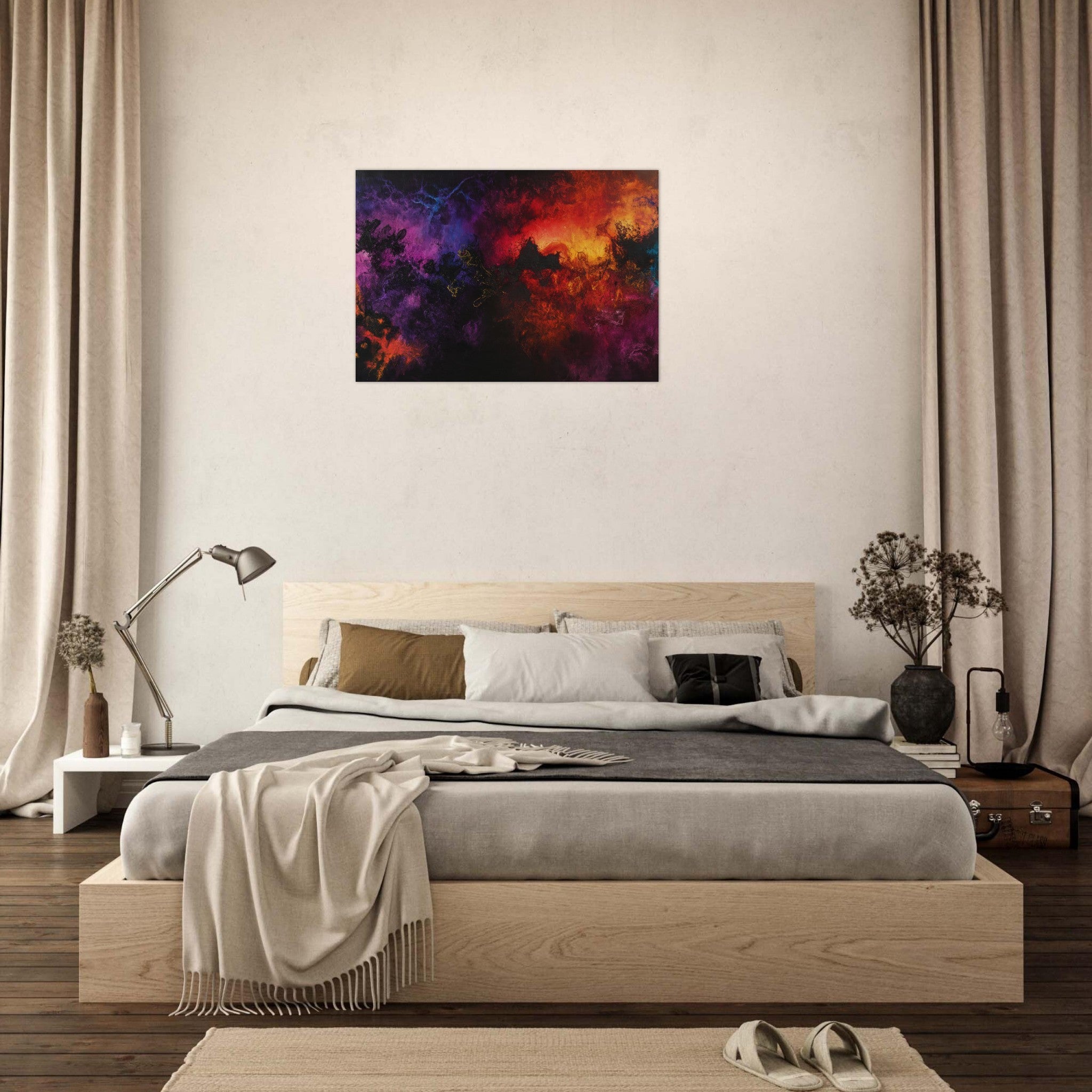 Aluminum Print Landscape - Chromatic Abyss A dark infinite void punctured 3 - Shop Ai Art WebShop - Digital Art online Store