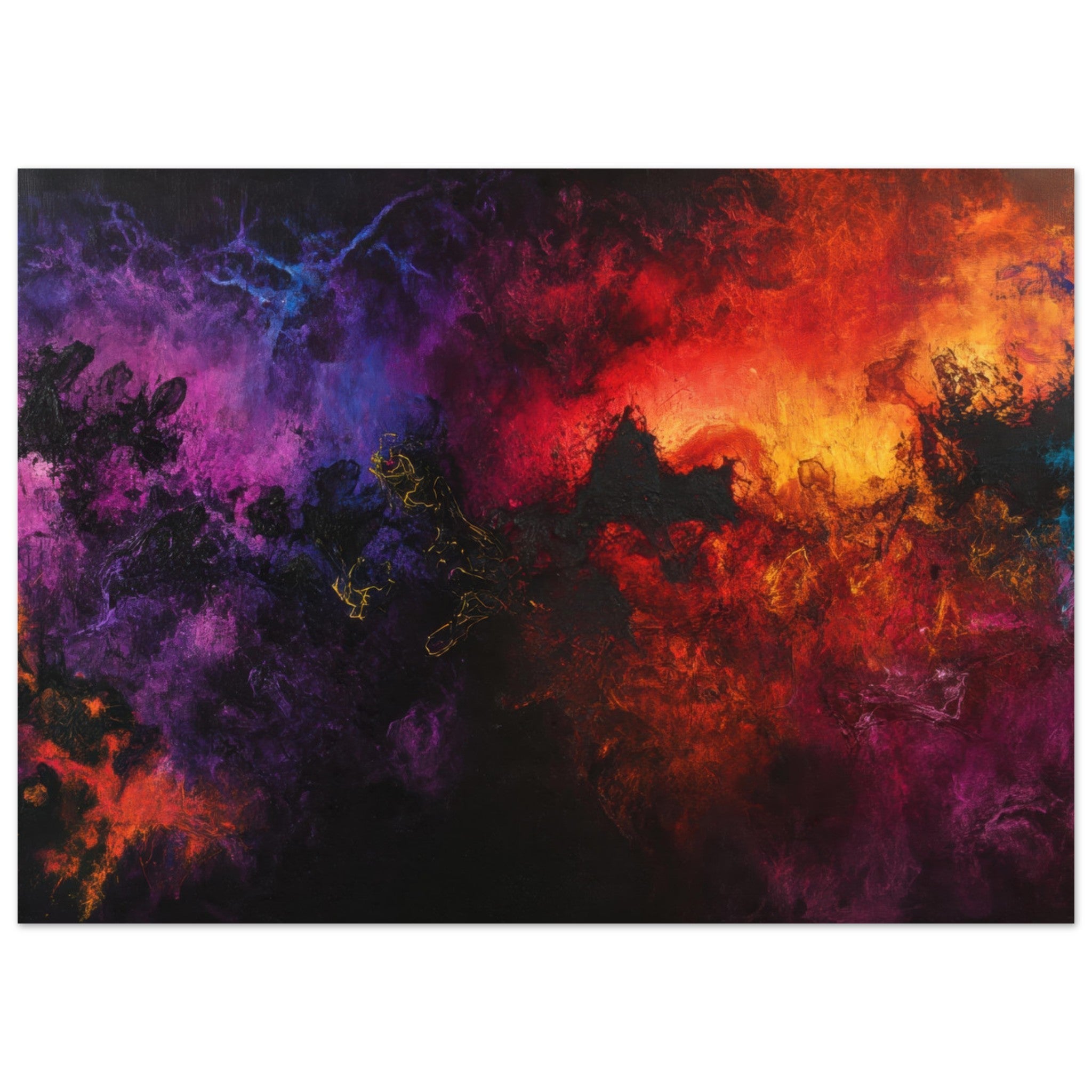 Aluminum Print Landscape - Chromatic Abyss A dark infinite void punctured 3 - Shop Ai Art WebShop - Digital Art online Store