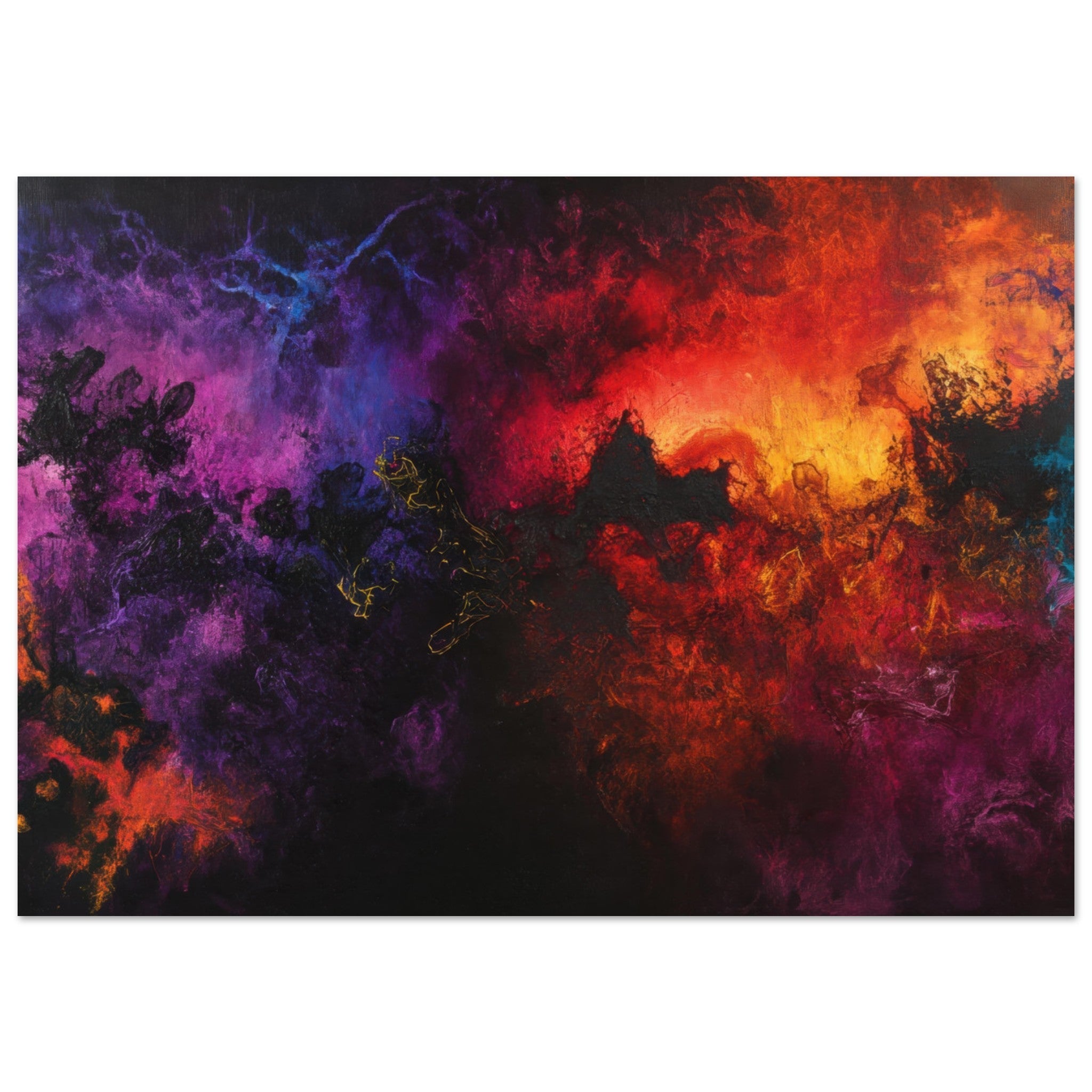 Aluminum Print Landscape - Chromatic Abyss A dark infinite void punctured 3 - Shop Ai Art WebShop - Digital Art online Store