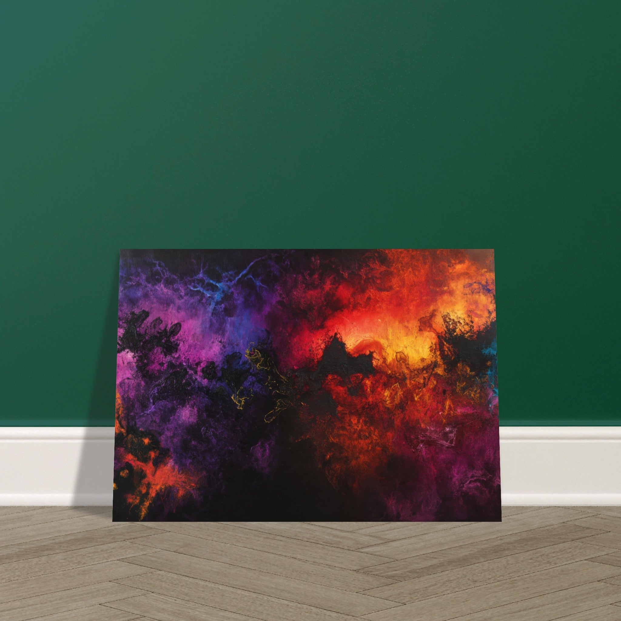 Aluminum Print Landscape - Chromatic Abyss A dark infinite void punctured 3 - Shop Ai Art WebShop - Digital Art online Store