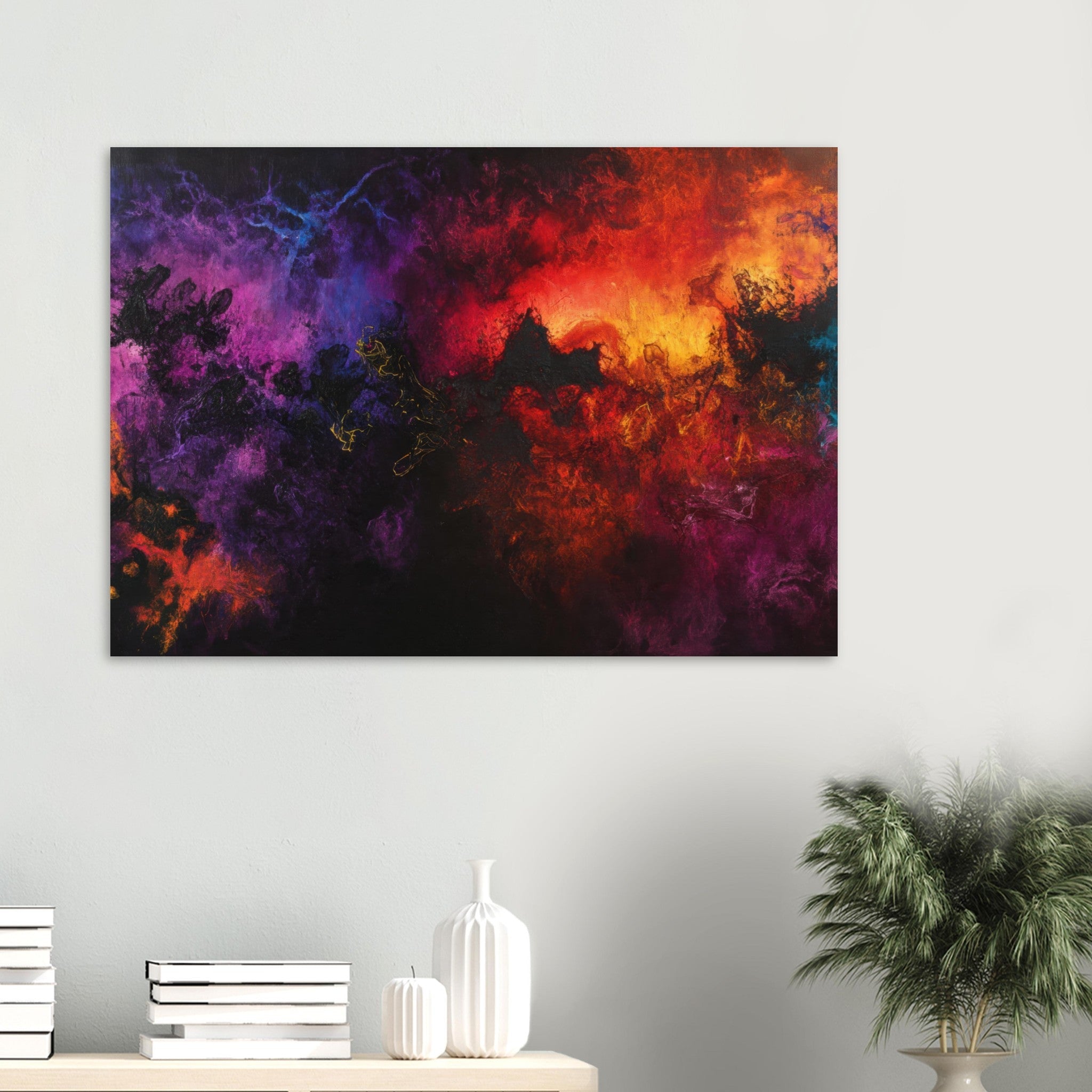 Aluminum Print Landscape - Chromatic Abyss A dark infinite void punctured 3 - Shop Ai Art WebShop - Digital Art online Store