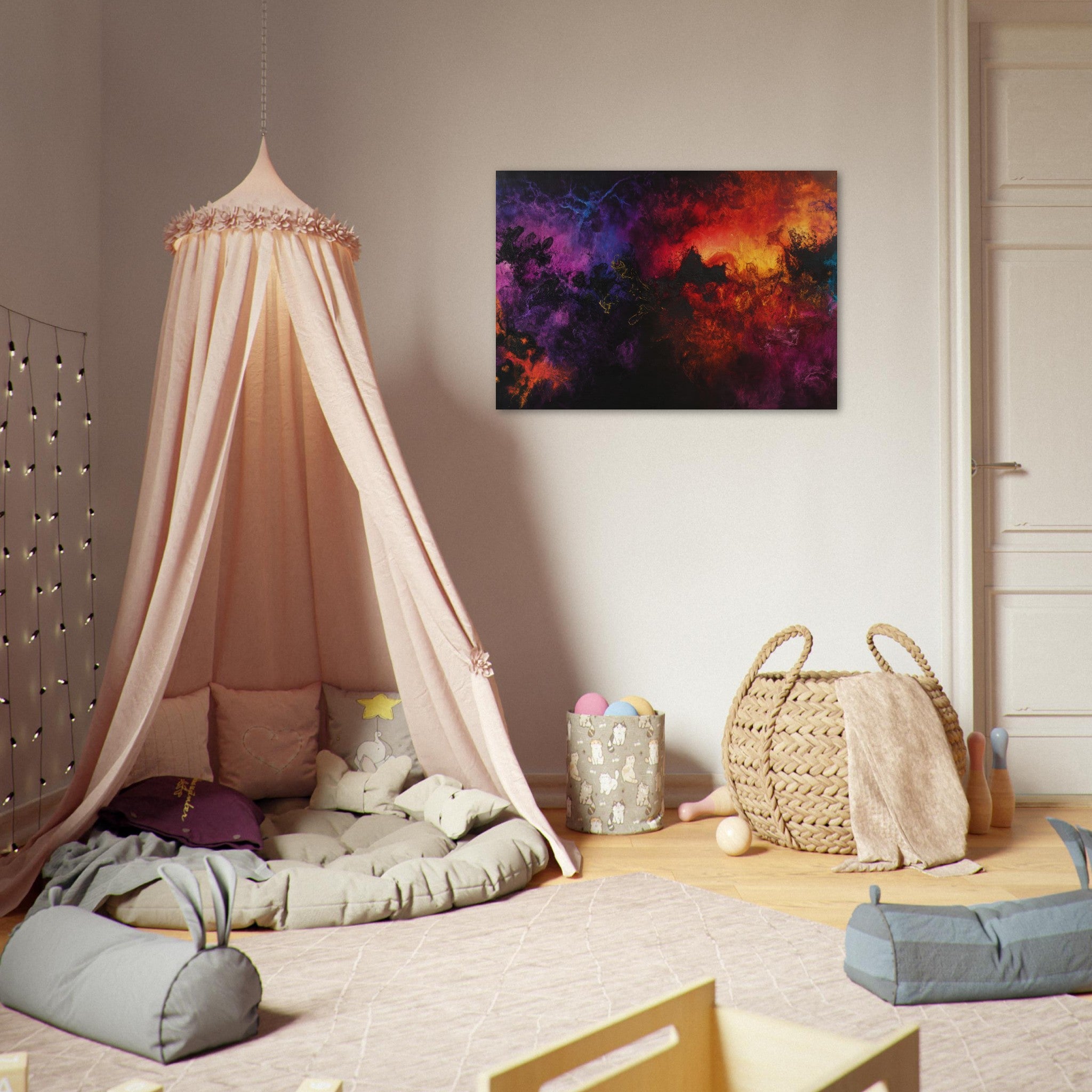 Aluminum Print Landscape - Chromatic Abyss A dark infinite void punctured 3 - Shop Ai Art WebShop - Digital Art online Store