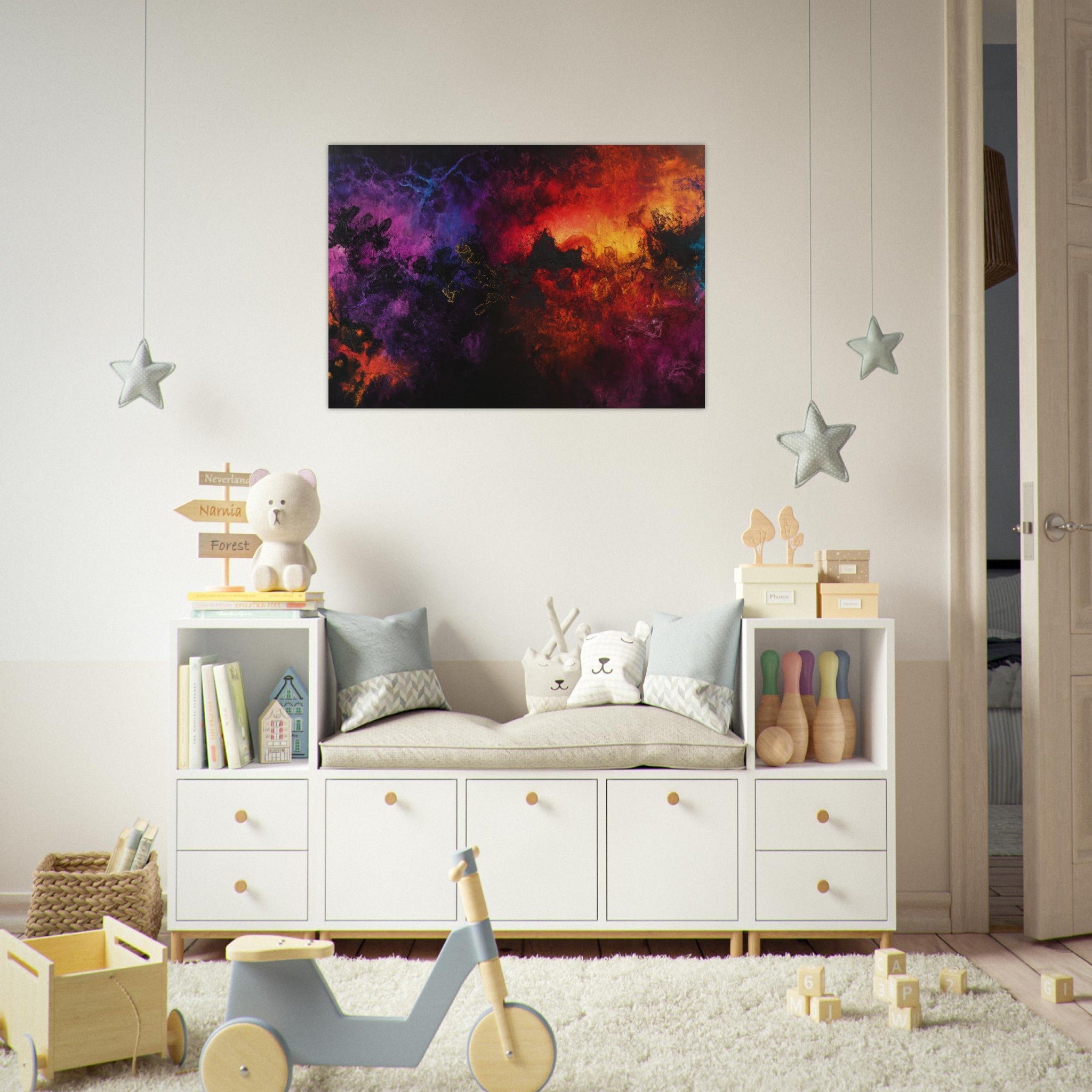 Aluminum Print Landscape - Chromatic Abyss A dark infinite void punctured 3 - Shop Ai Art WebShop - Digital Art online Store