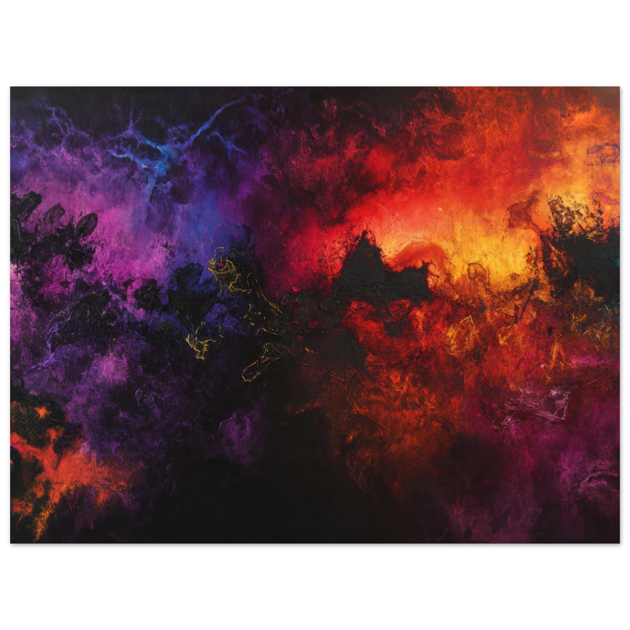 Aluminum Print Landscape - Chromatic Abyss A dark infinite void punctured 3 - Shop Ai Art WebShop - Digital Art online Store