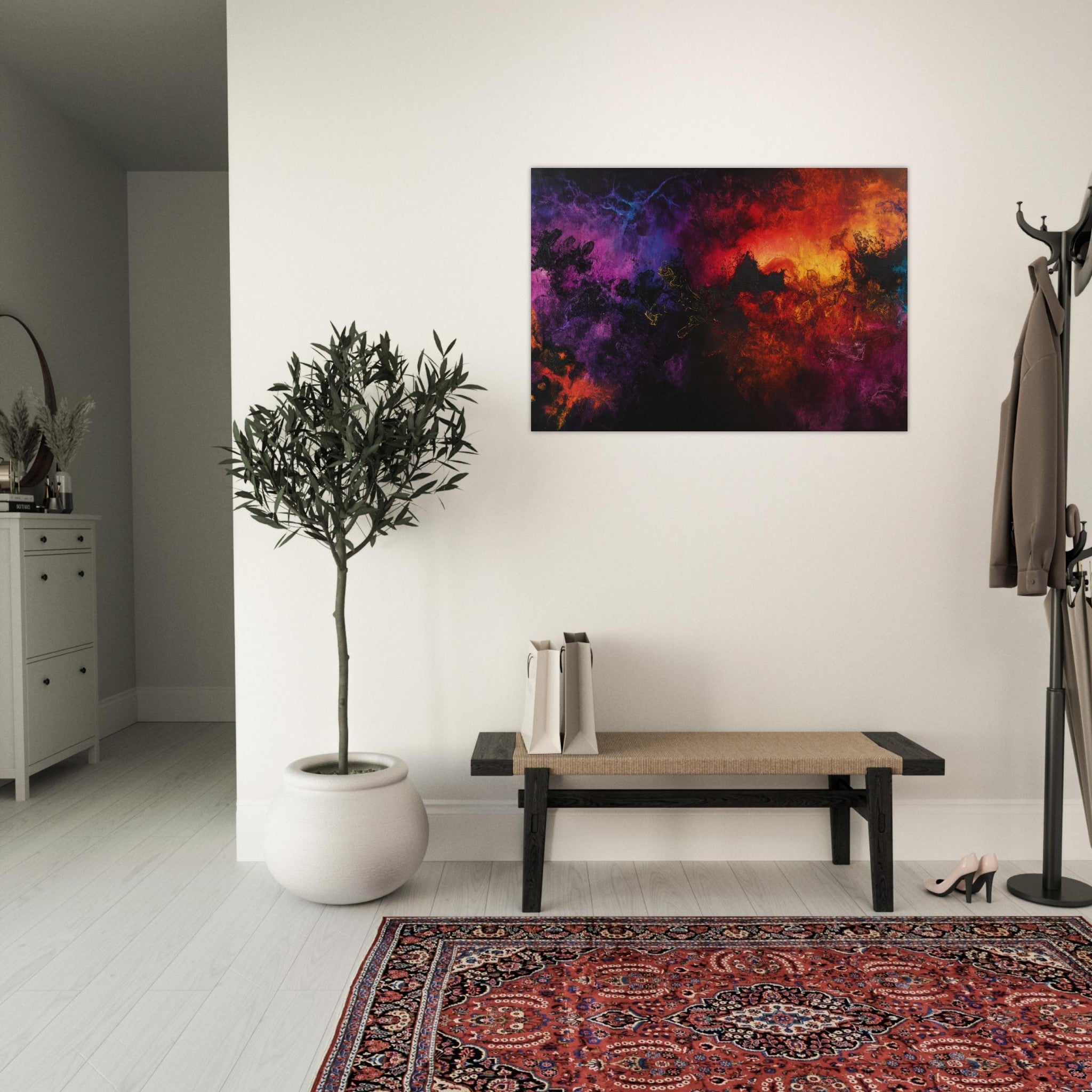 Aluminum Print Landscape - Chromatic Abyss A dark infinite void punctured 3 - Shop Ai Art WebShop - Digital Art online Store
