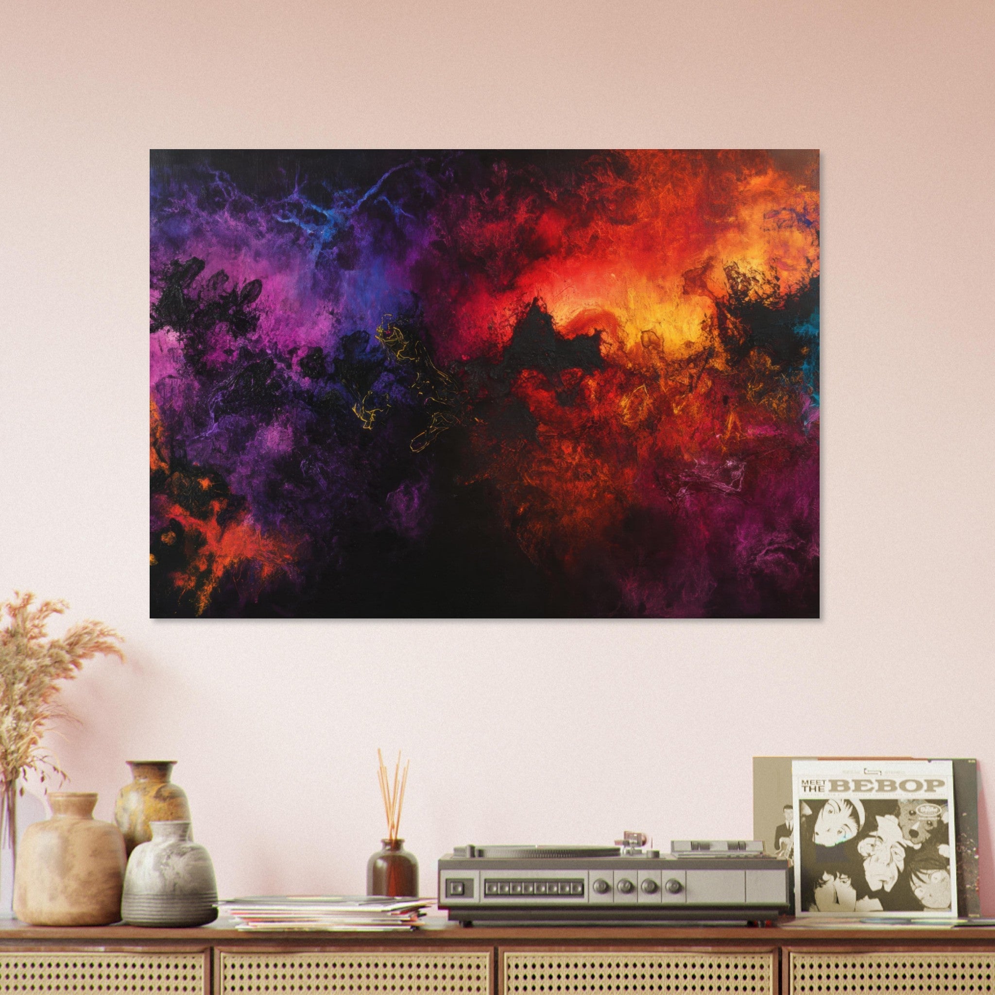 Aluminum Print Landscape - Chromatic Abyss A dark infinite void punctured 3 - Shop Ai Art WebShop - Digital Art online Store