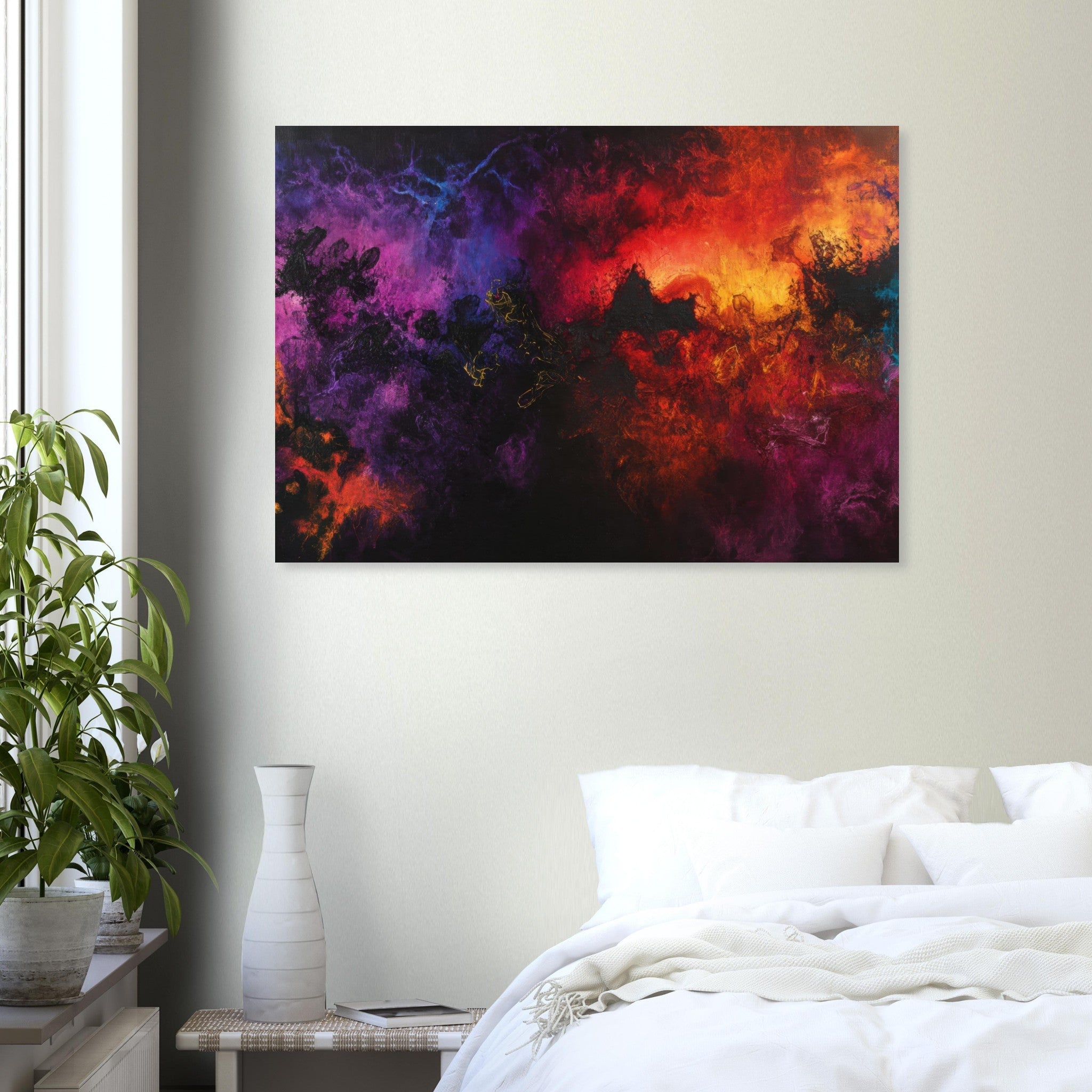 Aluminum Print Landscape - Chromatic Abyss A dark infinite void punctured 3 - Shop Ai Art WebShop - Digital Art online Store