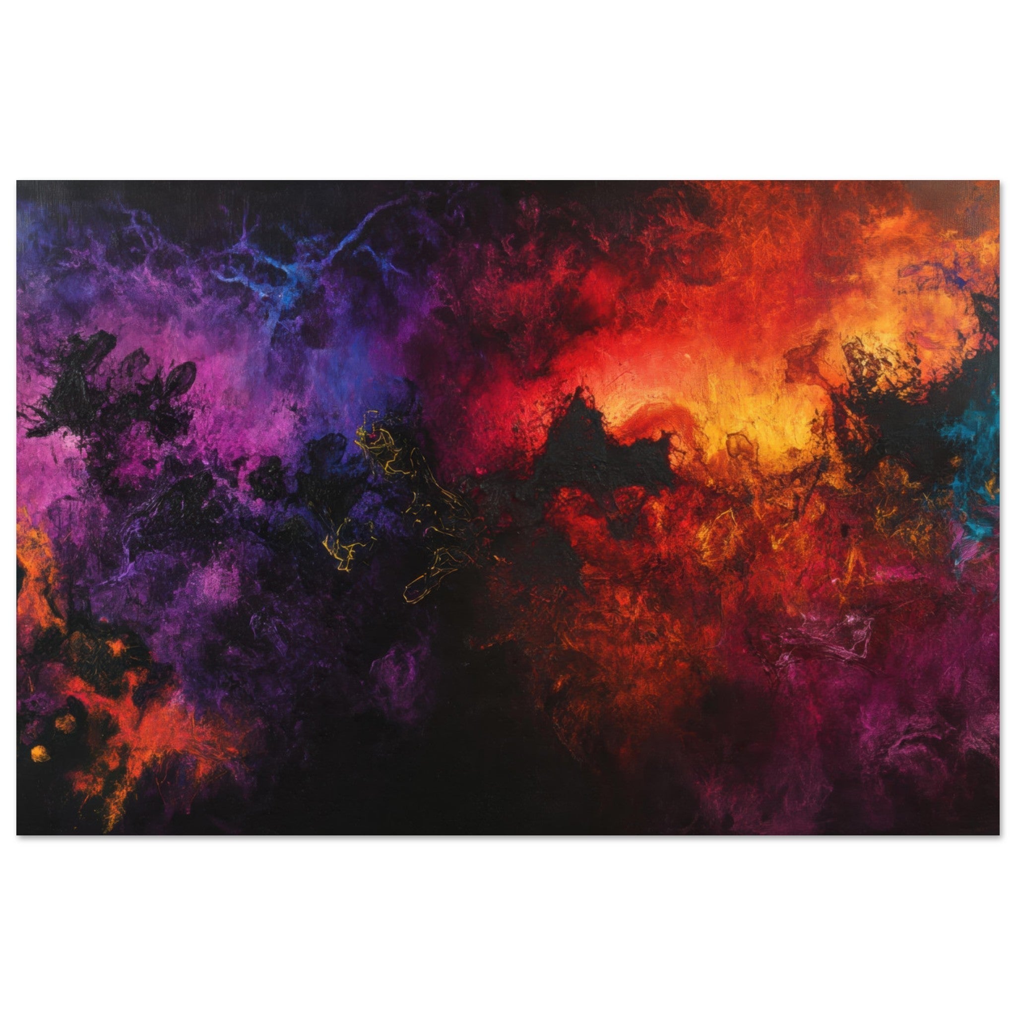 Aluminum Print Landscape - Chromatic Abyss A dark infinite void punctured 3 - Shop Ai Art WebShop - Digital Art online Store
