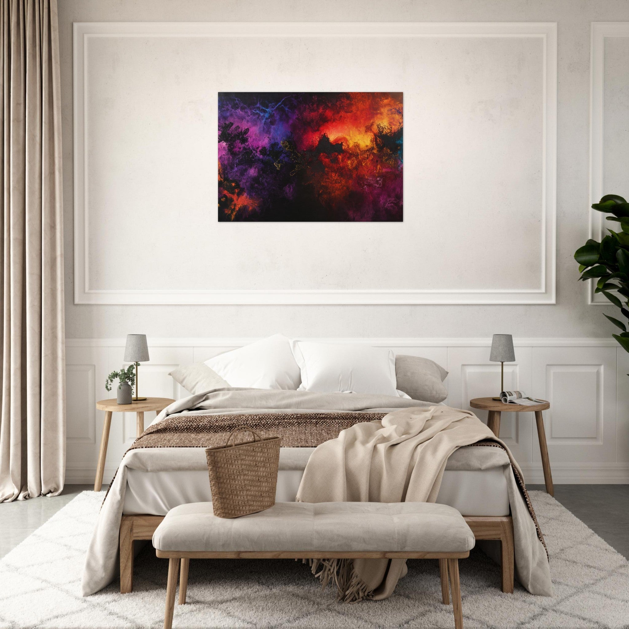 Aluminum Print Landscape - Chromatic Abyss A dark infinite void punctured 3 - Shop Ai Art WebShop - Digital Art online Store