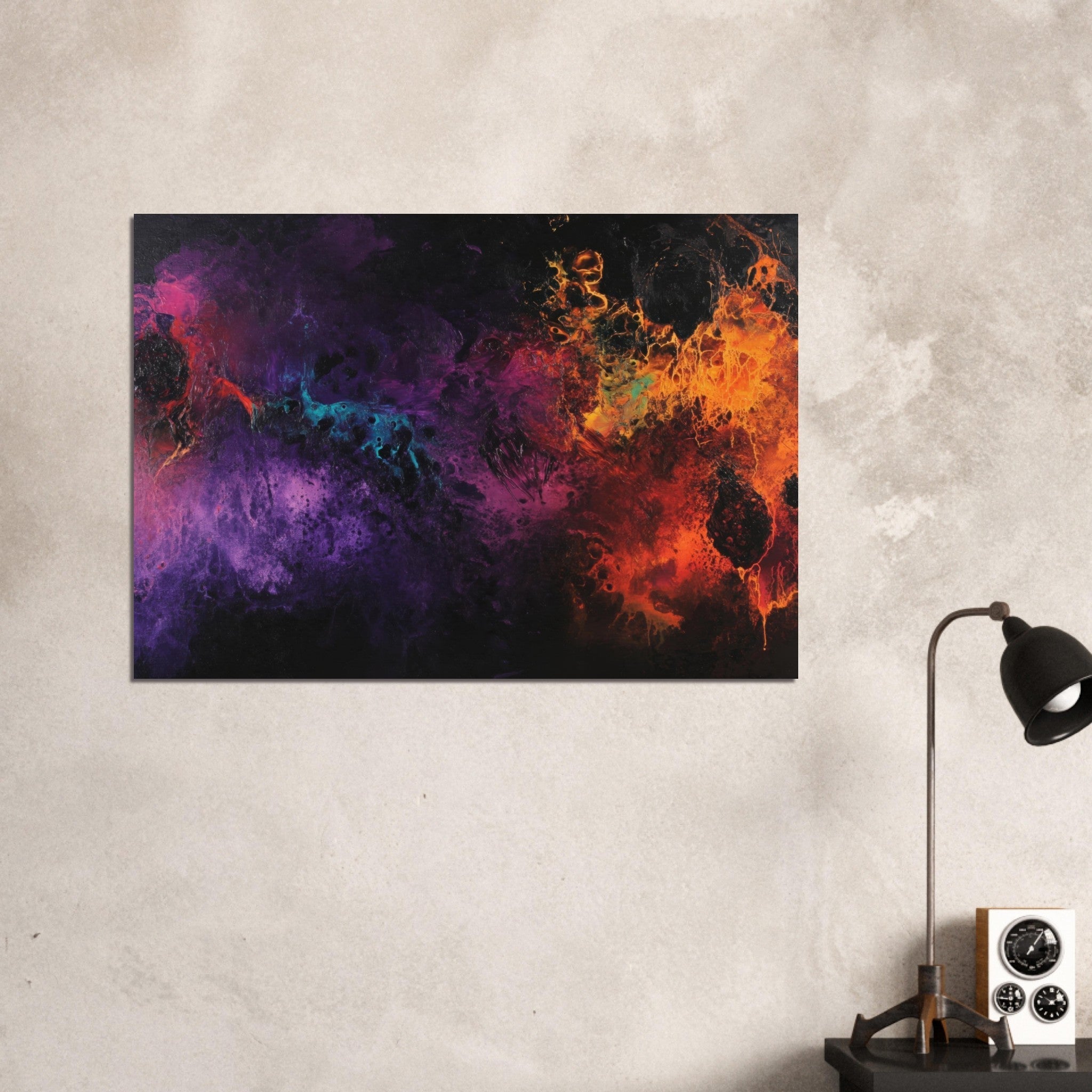 Aluminum Print Landscape - Chromatic Abyss A dark infinite void punctured 4 - Shop Ai Art WebShop - Digital Art online Store