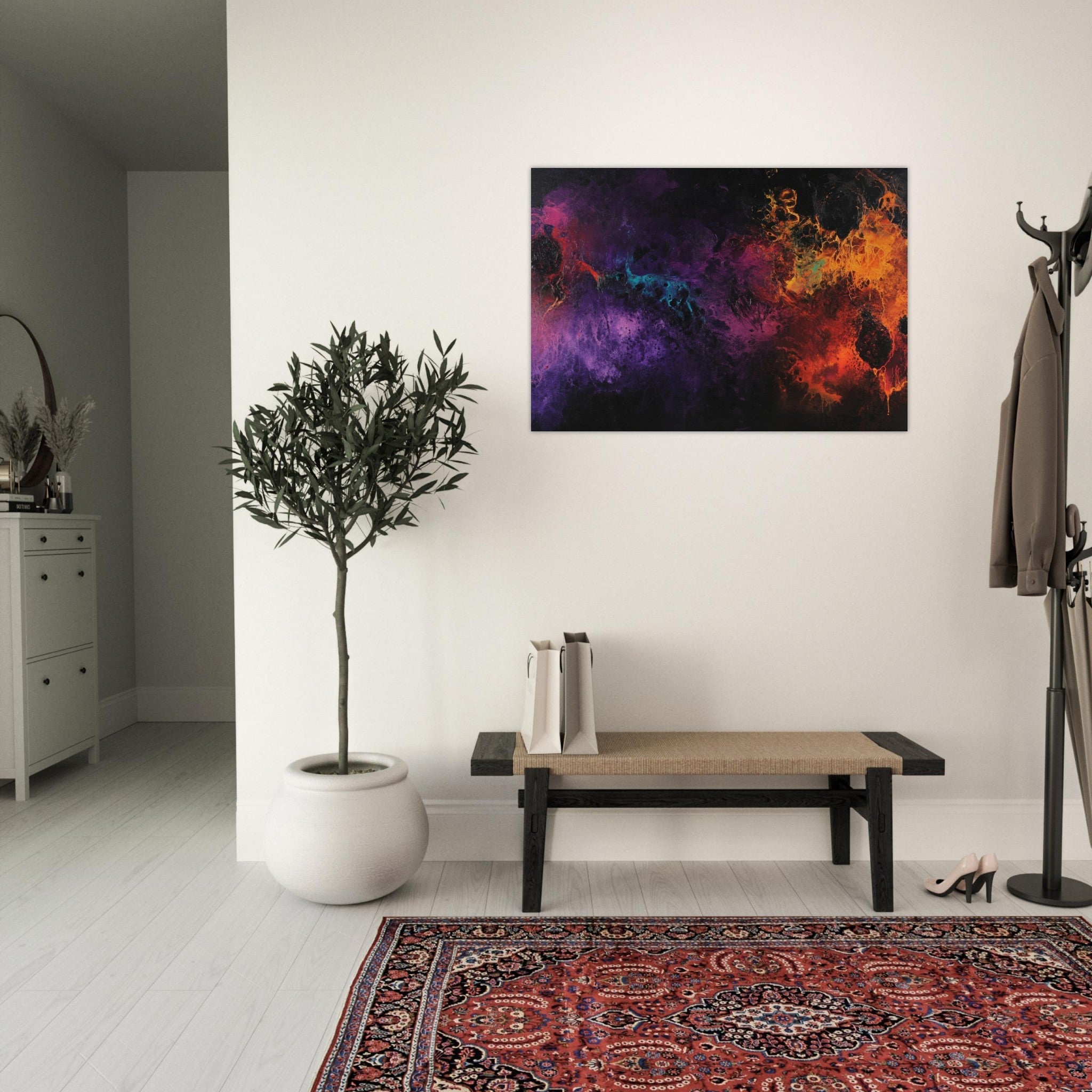 Aluminum Print Landscape - Chromatic Abyss A dark infinite void punctured 4 - Shop Ai Art WebShop - Digital Art online Store