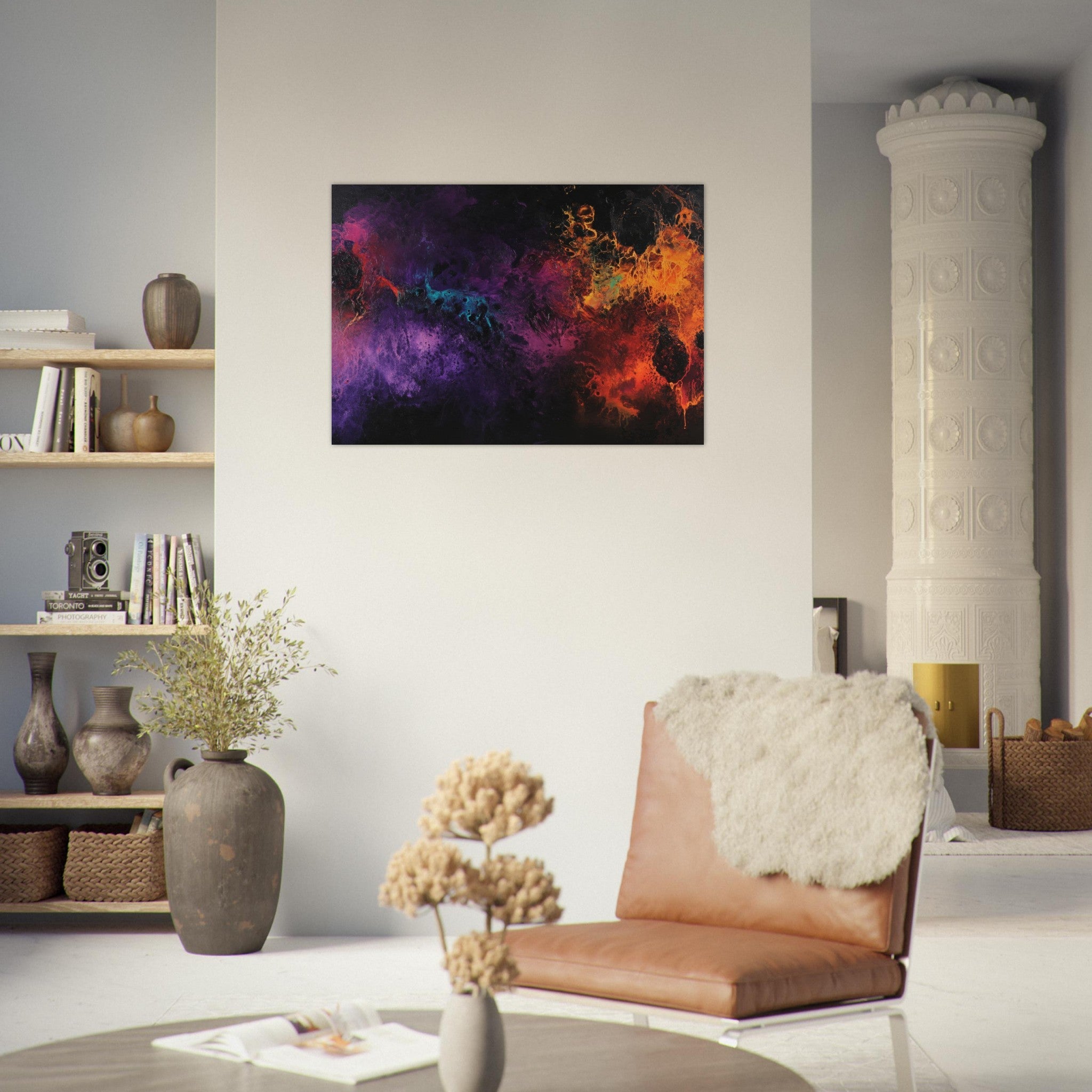 Aluminum Print Landscape - Chromatic Abyss A dark infinite void punctured 4 - Shop Ai Art WebShop - Digital Art online Store