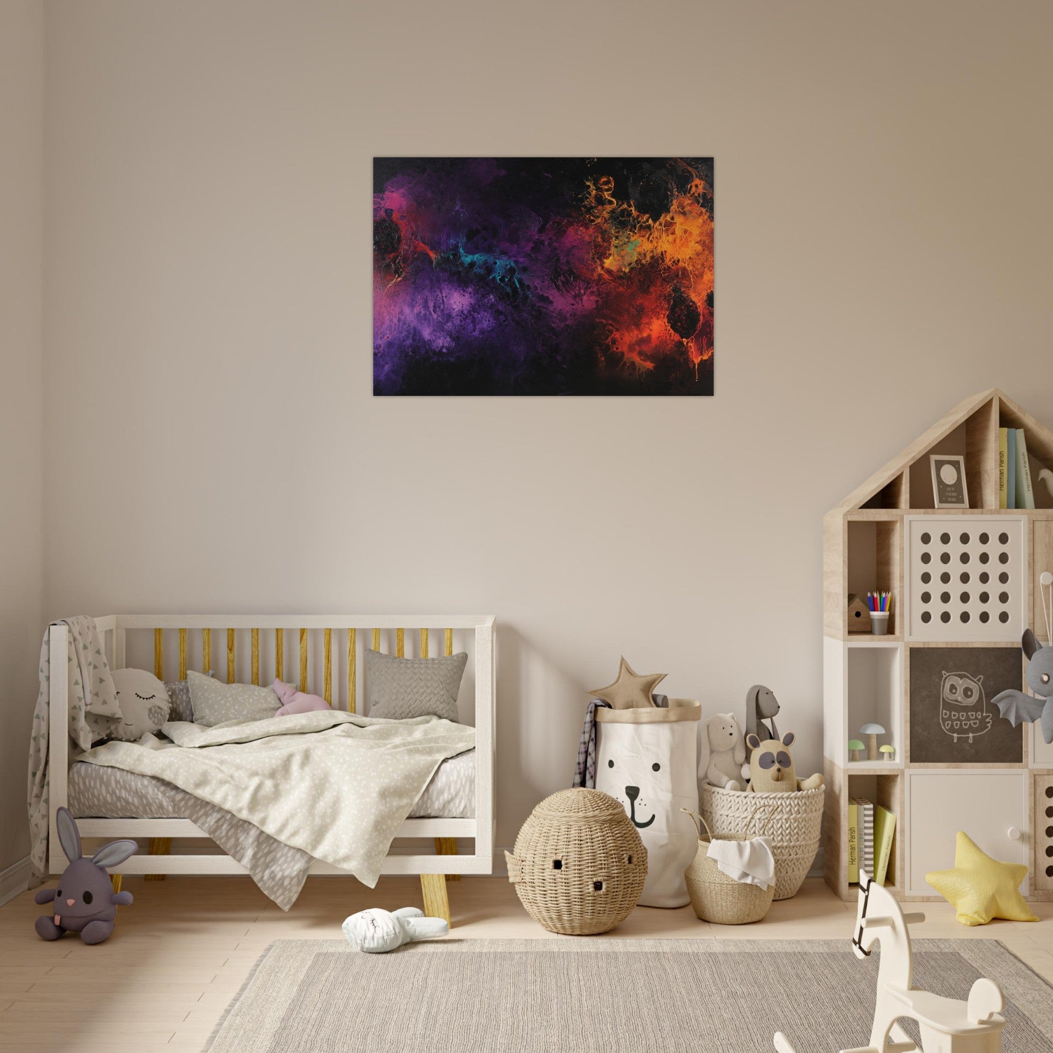 Aluminum Print Landscape - Chromatic Abyss A dark infinite void punctured 4 - Shop Ai Art WebShop - Digital Art online Store