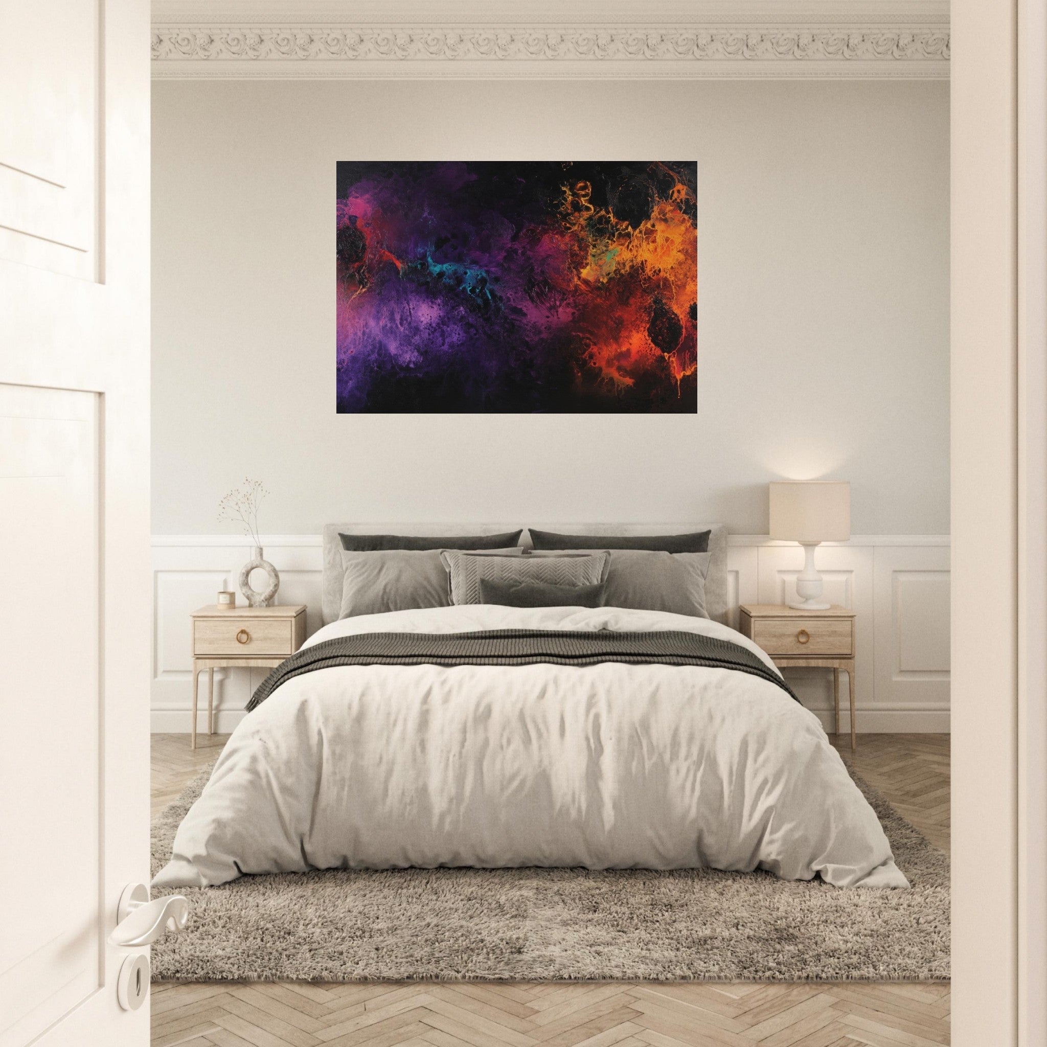 Aluminum Print Landscape - Chromatic Abyss A dark infinite void punctured 4 - Shop Ai Art WebShop - Digital Art online Store