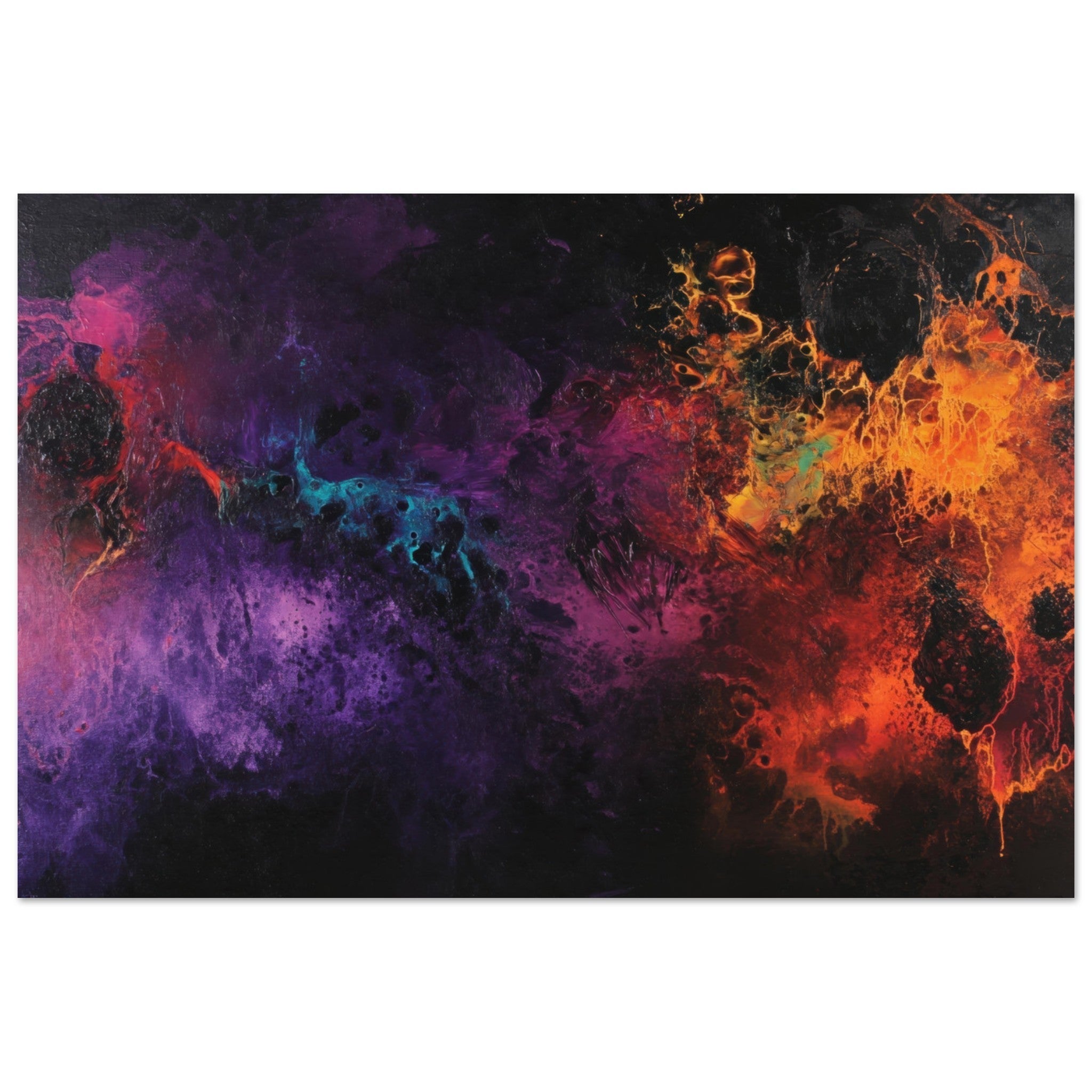 Aluminum Print Landscape - Chromatic Abyss A dark infinite void punctured 4 - Shop Ai Art WebShop - Digital Art online Store