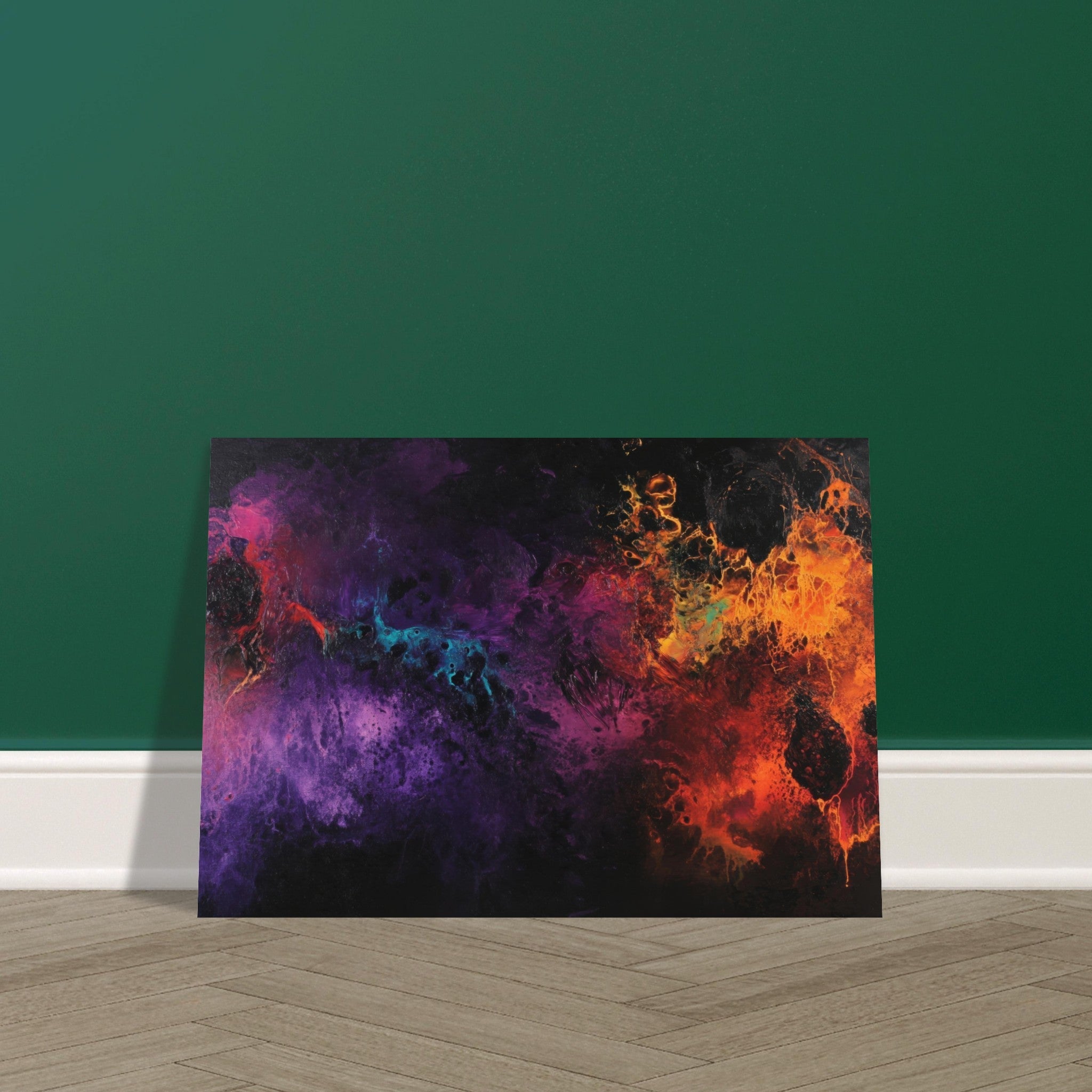 Aluminum Print Landscape - Chromatic Abyss A dark infinite void punctured 4 - Shop Ai Art WebShop - Digital Art online Store