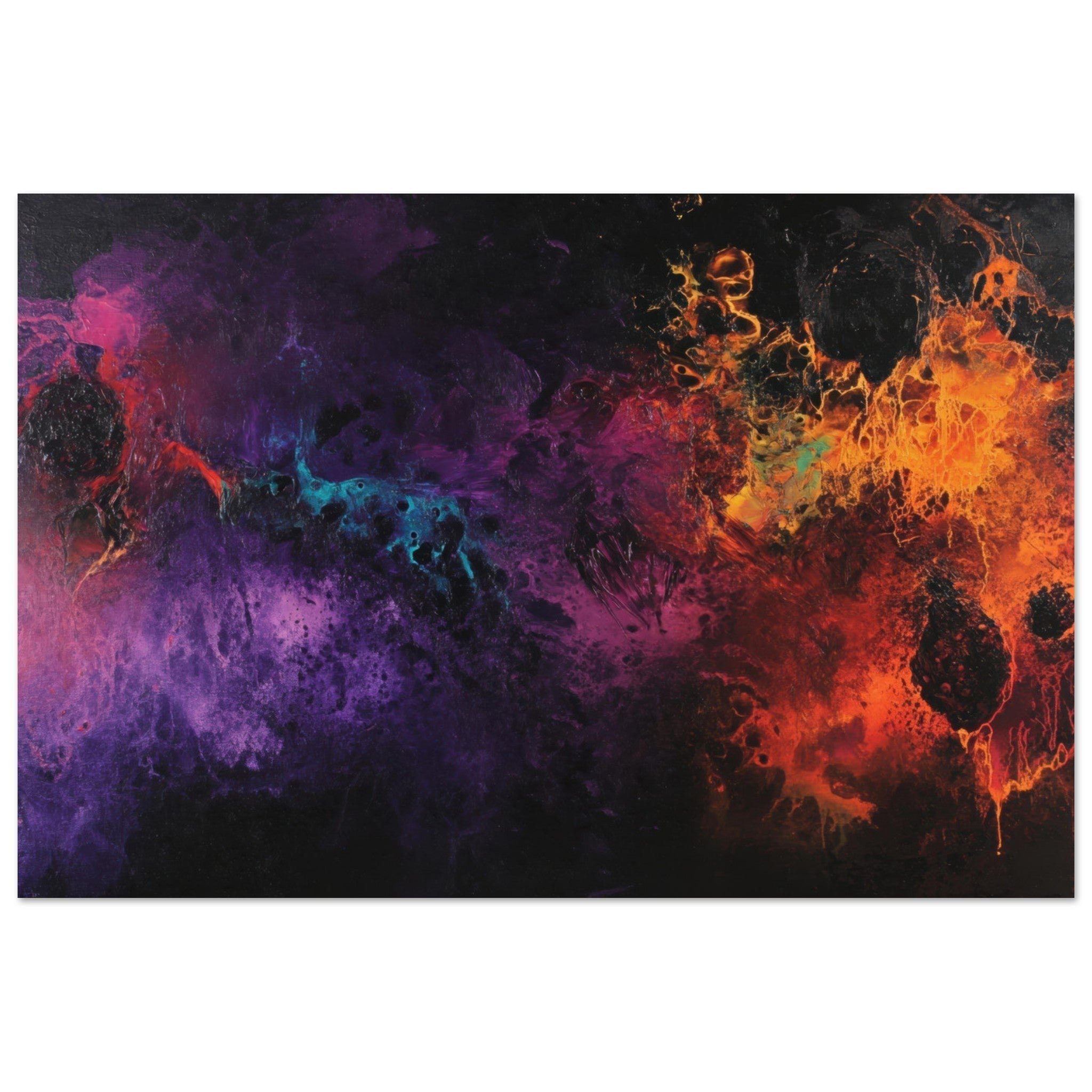 Aluminum Print Landscape - Chromatic Abyss A dark infinite void punctured 4 - Shop Ai Art WebShop - Digital Art online Store